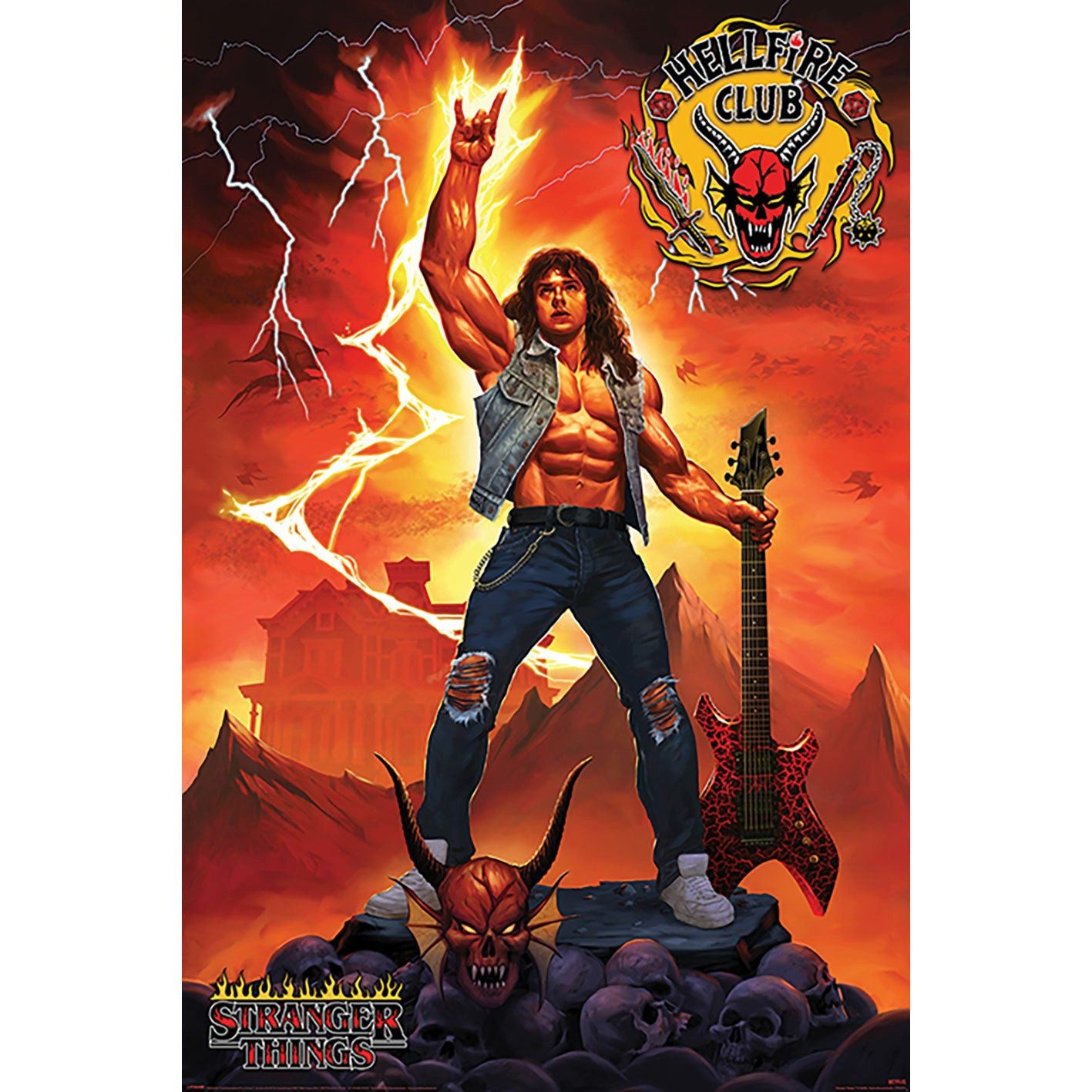 Stranger things Poster Hellfire Club Rock God, Eddie Munson Plakat Wanddekoration
