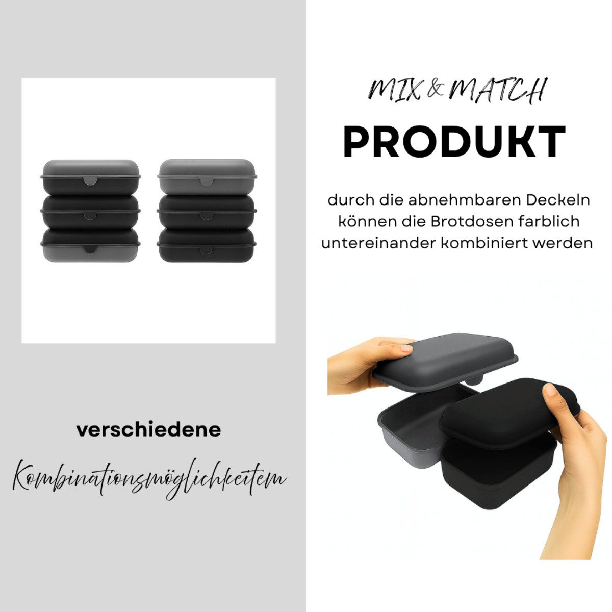 COFI 1453 Lunchbox Brotdosen 3er-Set Frühstücksbox spülmaschinenfest, stapelbar, 1000 ml, Kunststoff, (3-tlg., 3er Set), Made in Germany