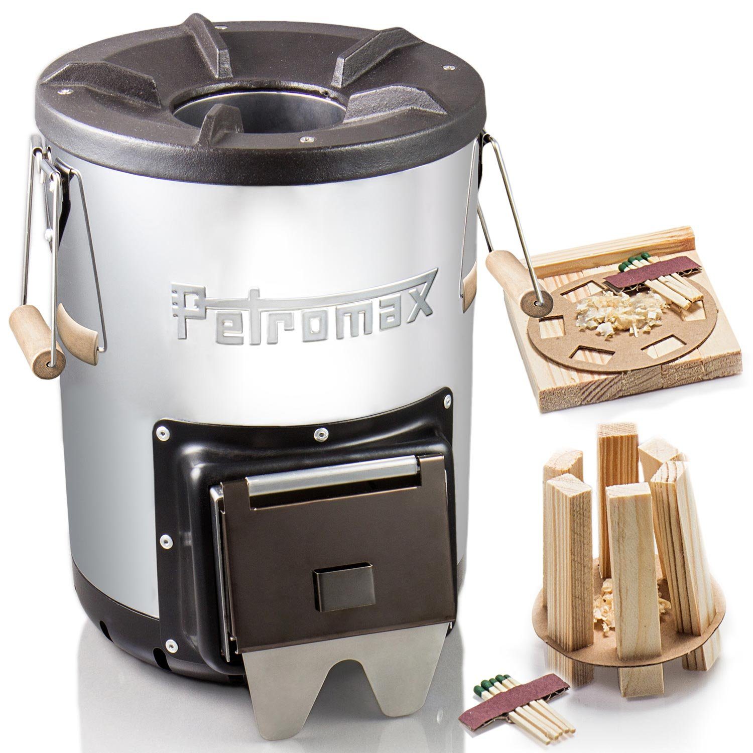 Petromax Feuerstelle Notversorgung Raketenofen rf33 Feuerstelle Kochen o. Strom + Feuerkit, (Set, 2-St)