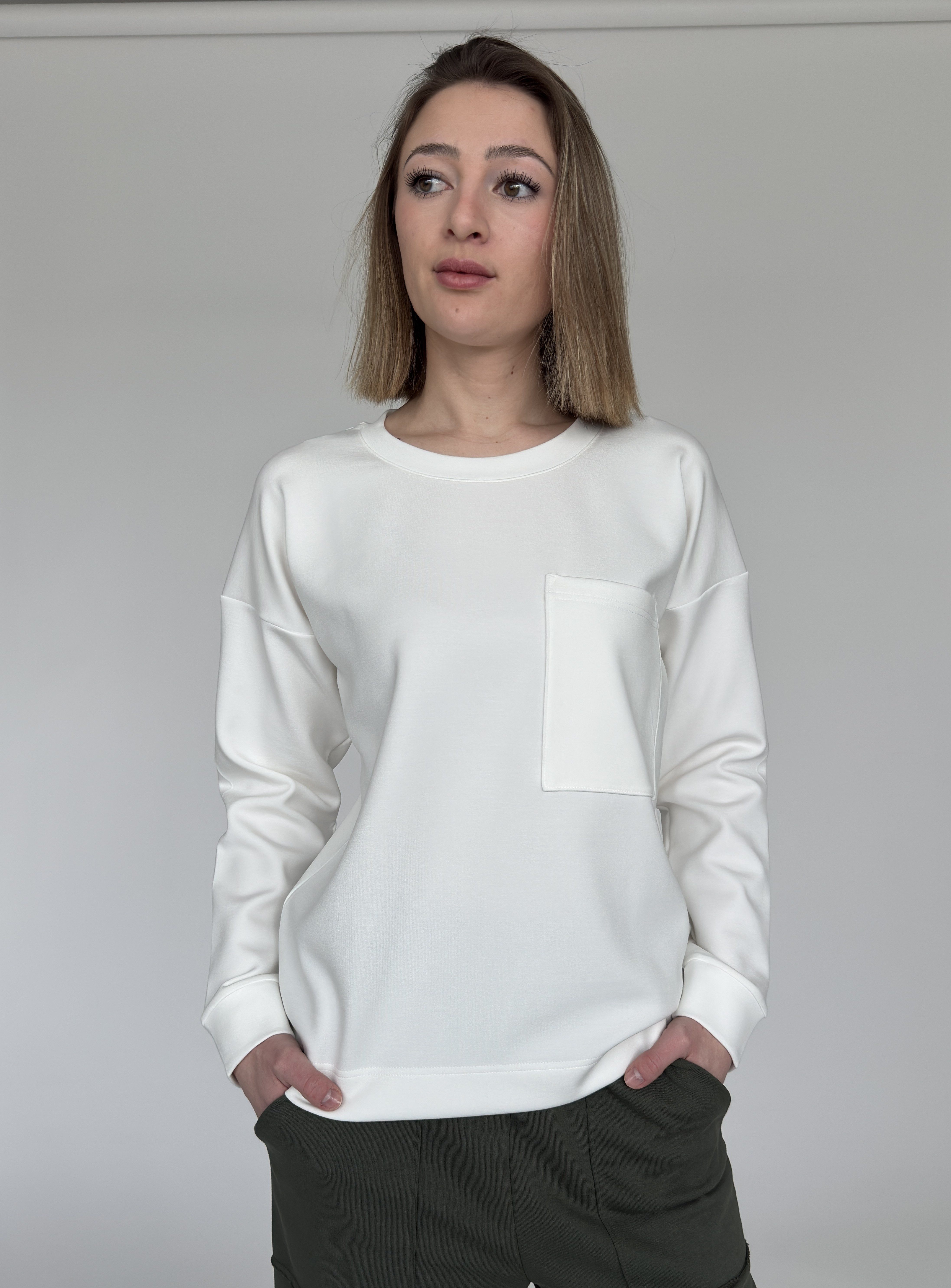 Zuckerwatte Sweatshirt mit Rundhalsausschnitt aus feinem günstig online kaufen