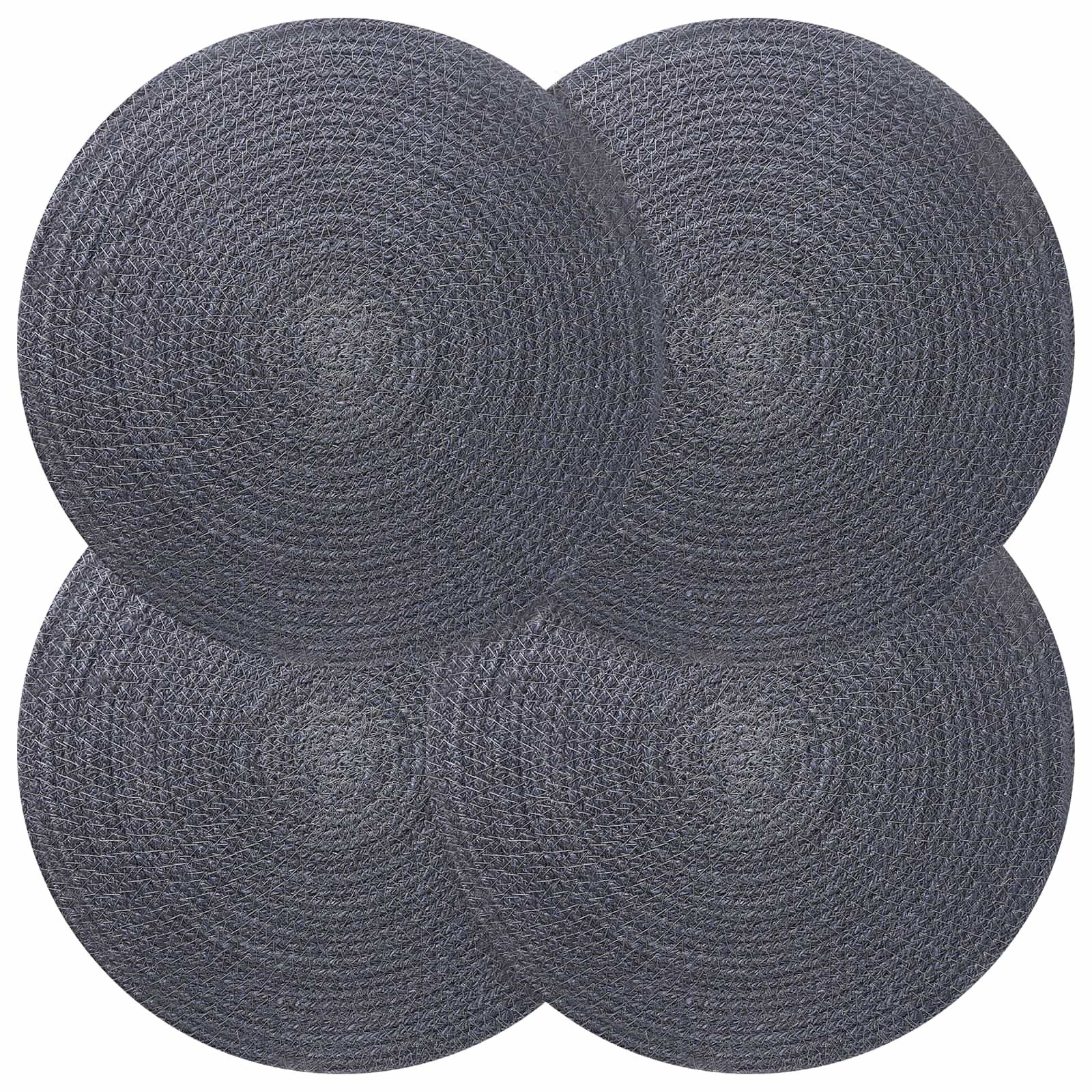 vidaXL Platzset Jute-Untersetzer 4 Stk. Dunkelgrau 100% Tossa-Jute, (4-St)