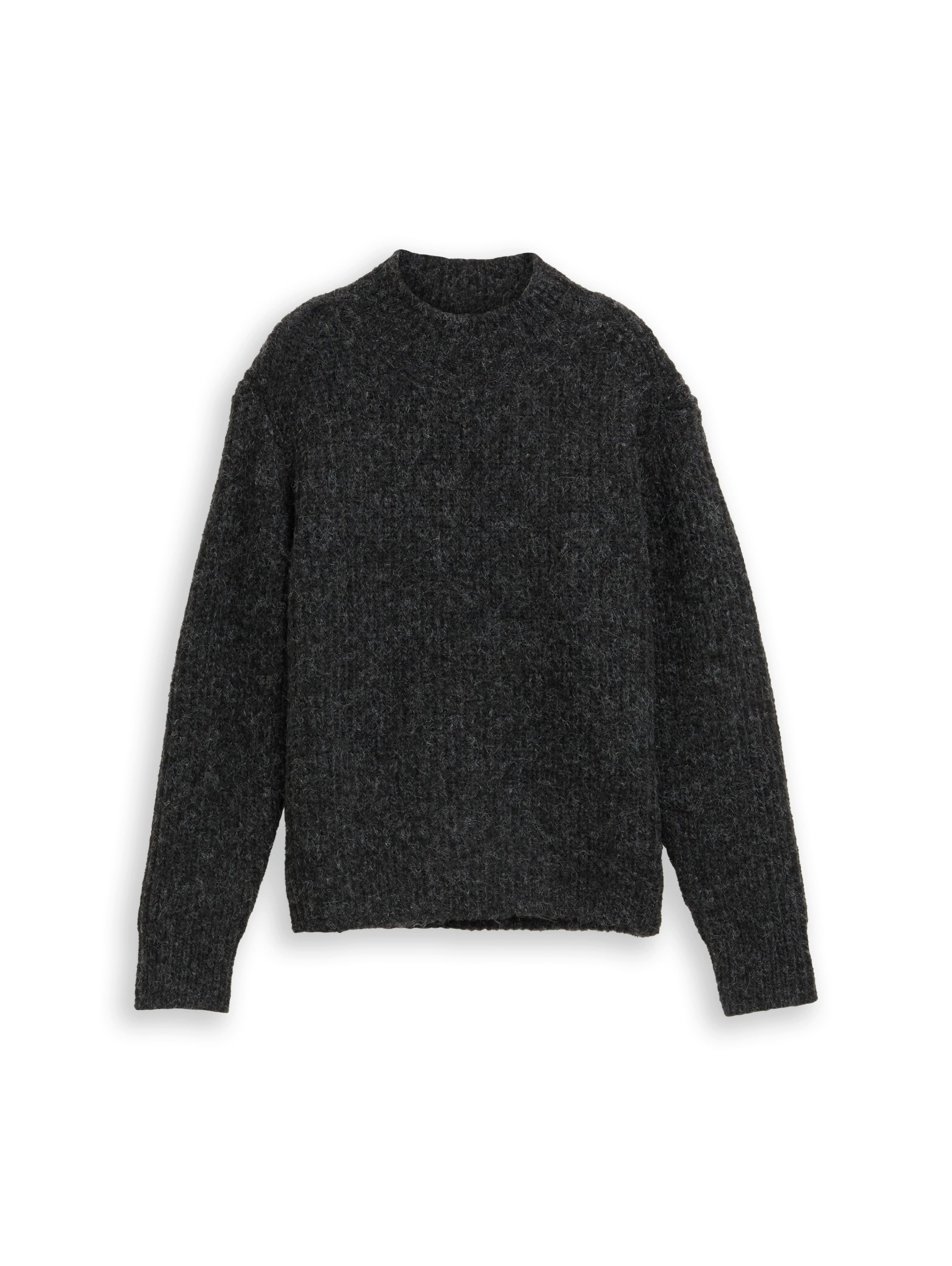 TOM TAILOR Denim Strickpullover mit Stehkragen