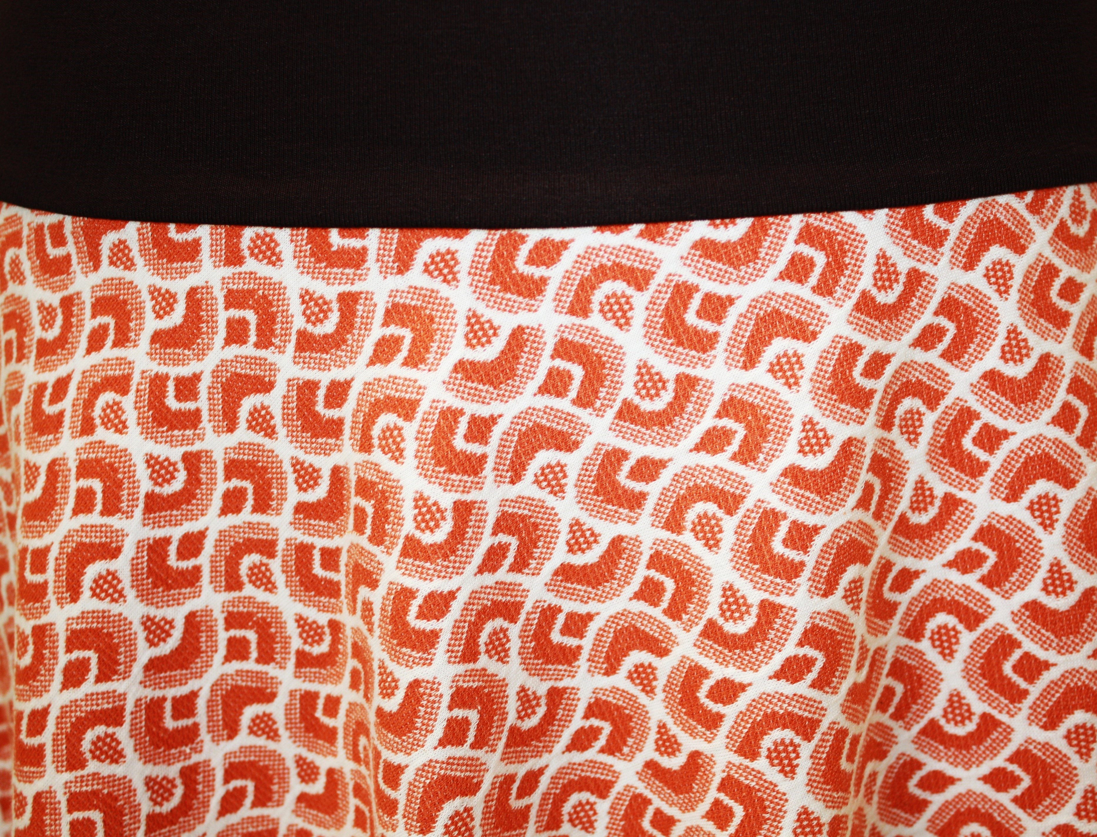 dunkle design Strickrock A-Linie Terra Braun Jacquard 57cm elastischer Bund