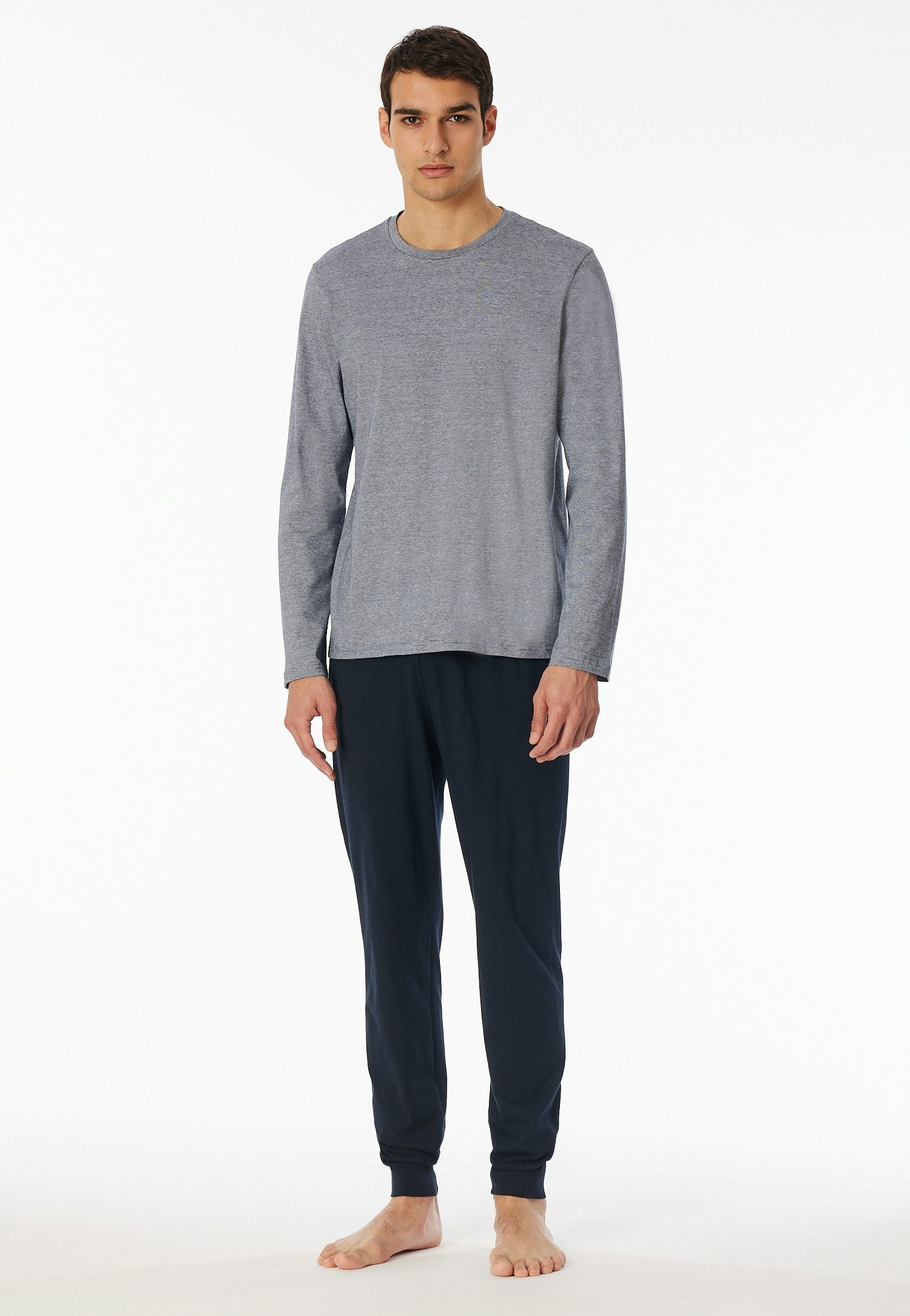 Schiesser Schlafanzug Casual Essentials (2 tlg) mit feinen, gestrickten Rin günstig online kaufen