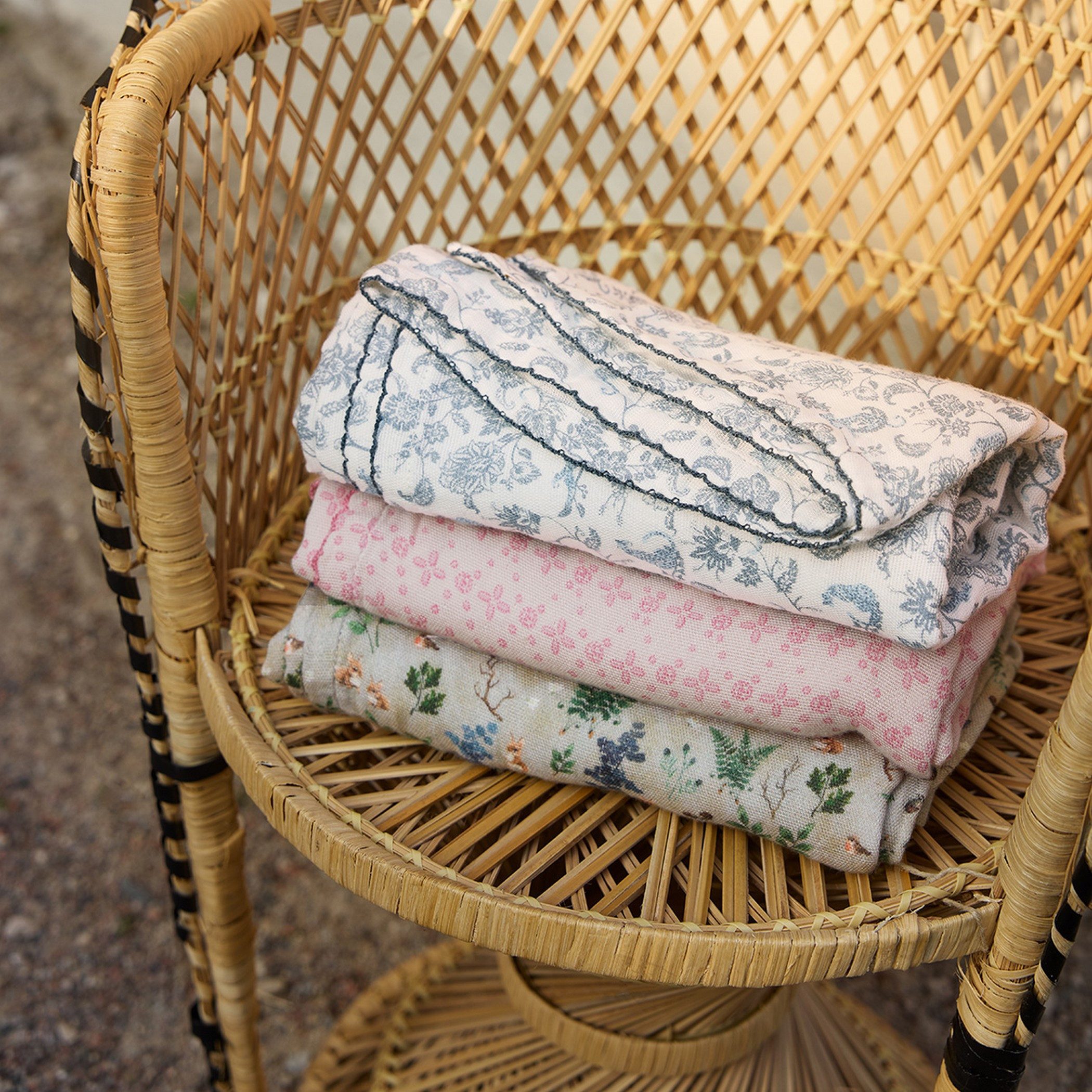 Babydecke Bambus Musselin Decke - Garden Leo Toile 80x80 cm, Elodie, Kuscheldecke