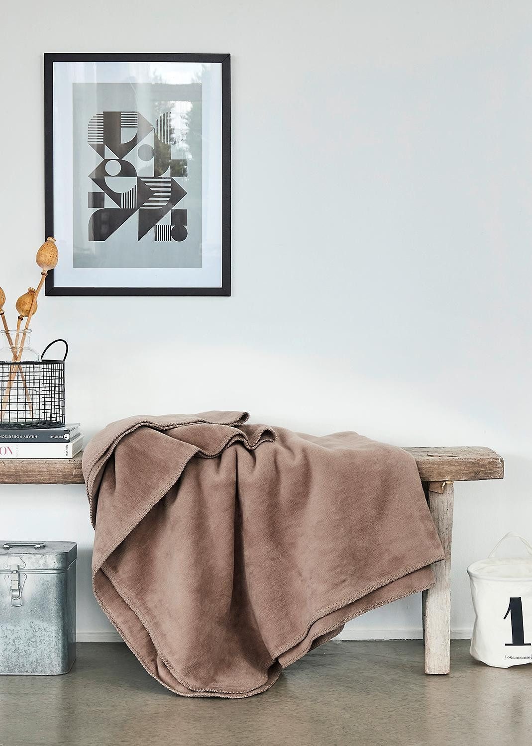 Wohndecke Tagesdecke MALAGA, Taupe, 150 x günstig online kaufen
