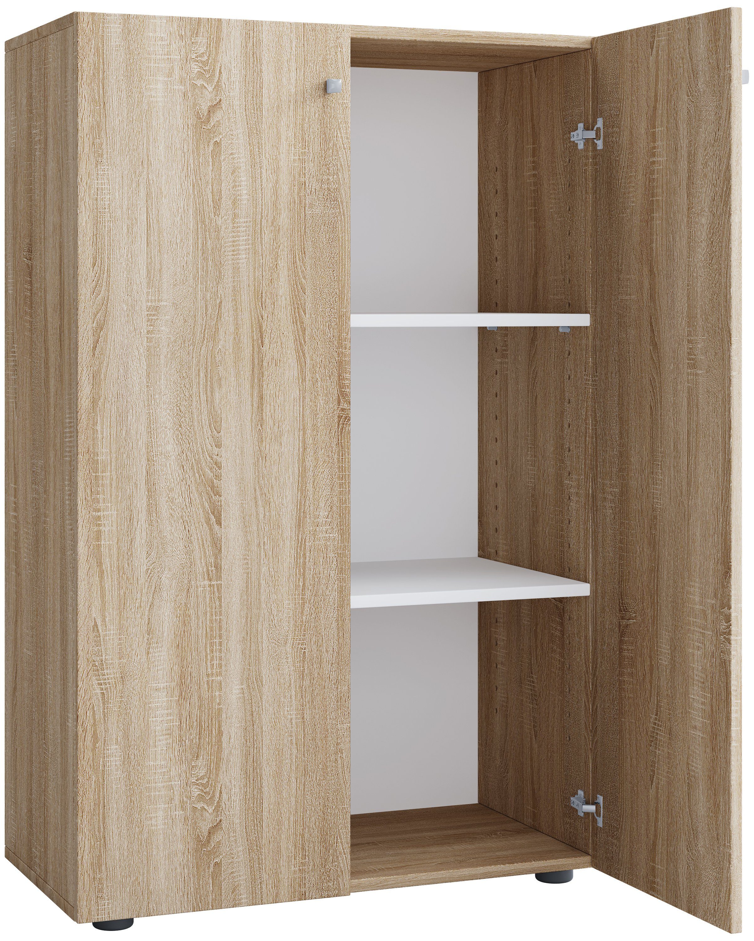 VCM Aktenschrank Büroschrank mit Drehtüren Lona B. 70 x H. 111 x mit 3 Fächern, Büromöbel