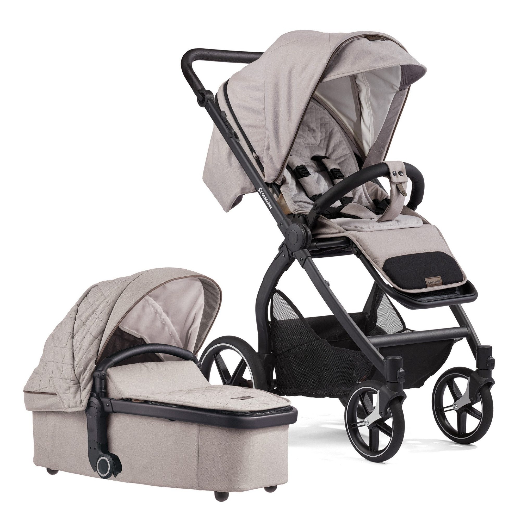 Gesslein Kombi-Kinderwagen Gesslein FX4 Swing 2in1 Kinderwagen-Set inkl. Babywanne Panorama Relax