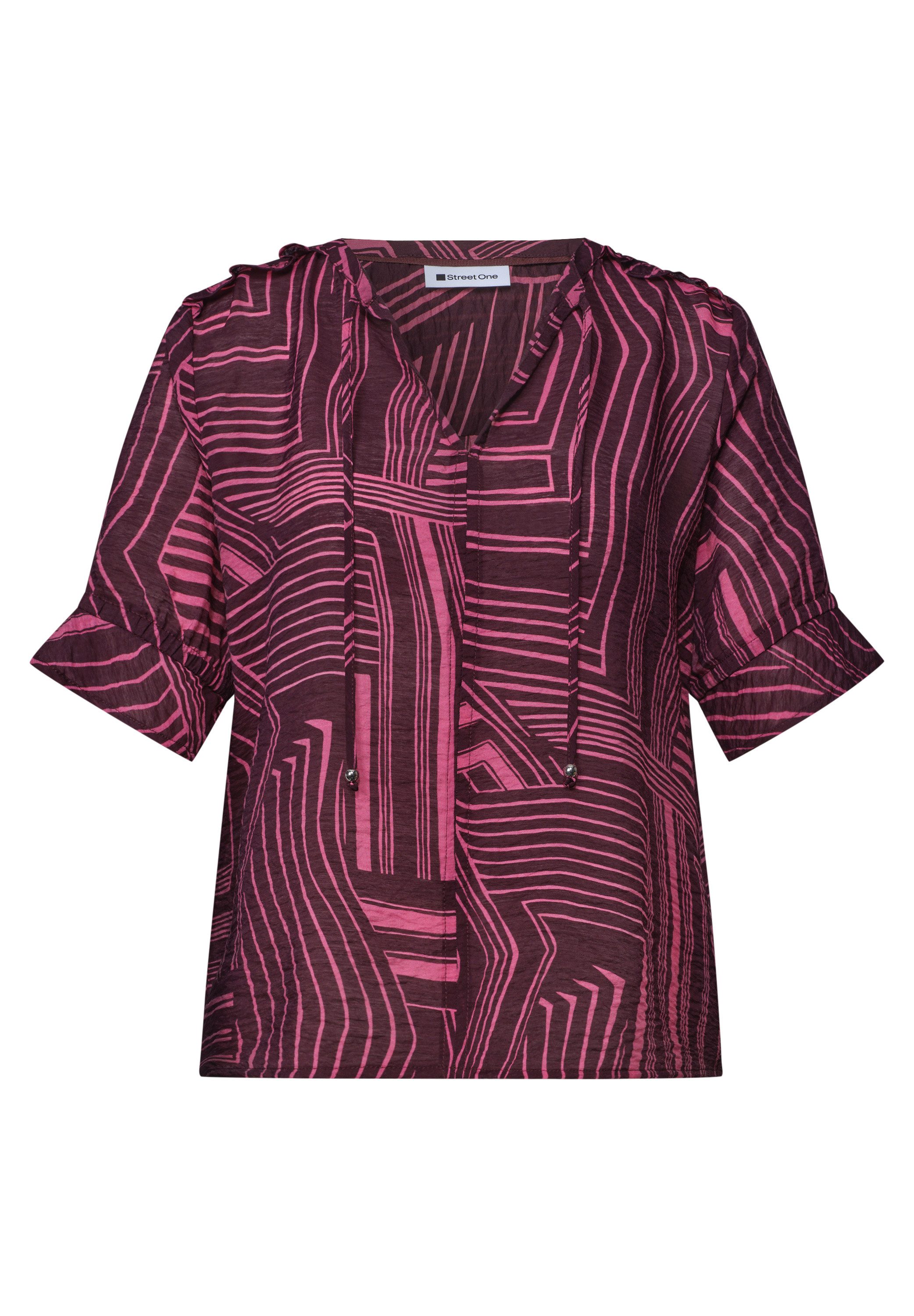 STREET ONE Kurzarmbluse Kurzarm Tunika-Sommerbluse mit grafischem Muster – Bild 5 von 5