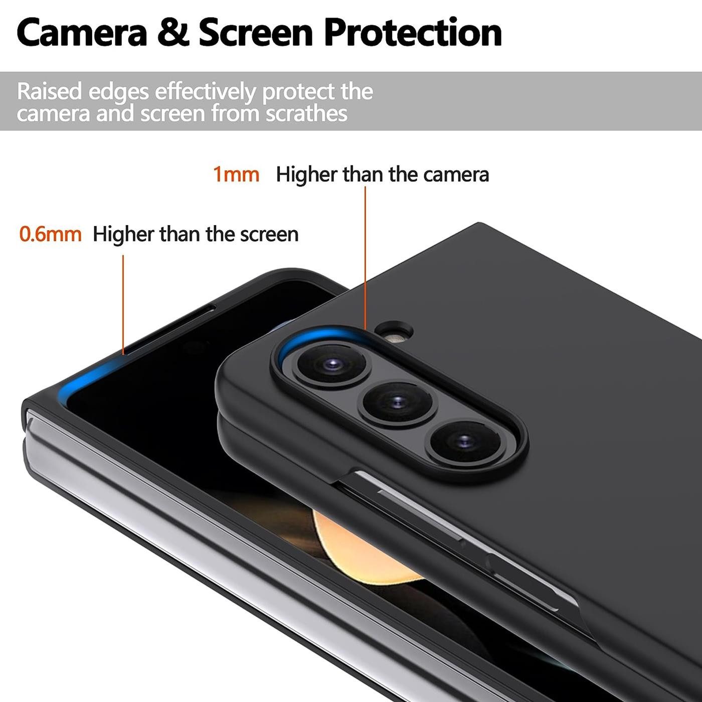 CoolGadget Handyhülle Black Series Handy Hülle für Samsung Galaxy Z Fold 6 7,6 Zoll, Edle Silikon Schlicht Robust Schutzhülle für Samsung Fold 6 5G Hülle – Bild 5 von 5