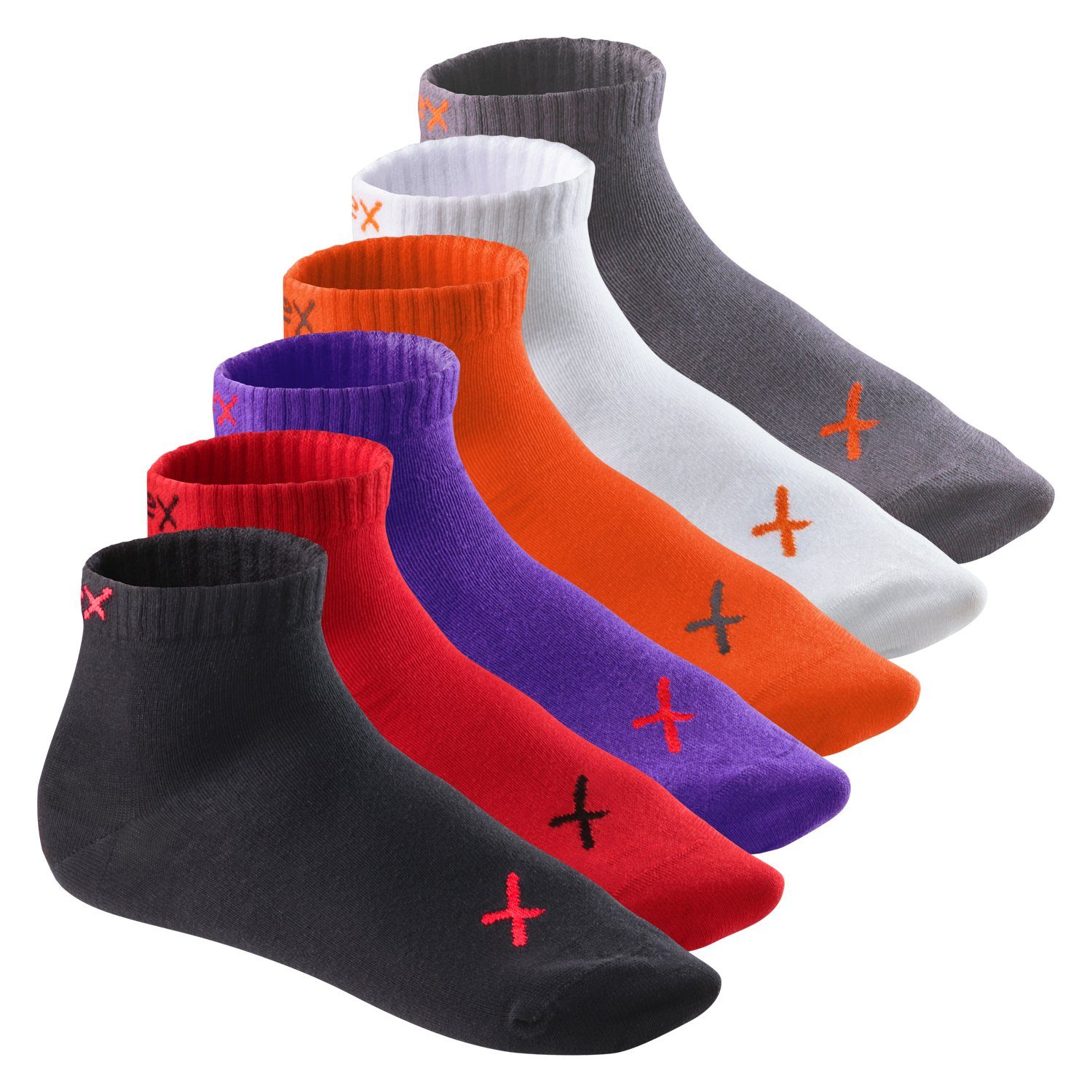 CFLEX Kurzsocken Lifestyle Kurzschaft Socken für Damen & Herren (6 Paar) Sneaker Poppy Iridium Mix