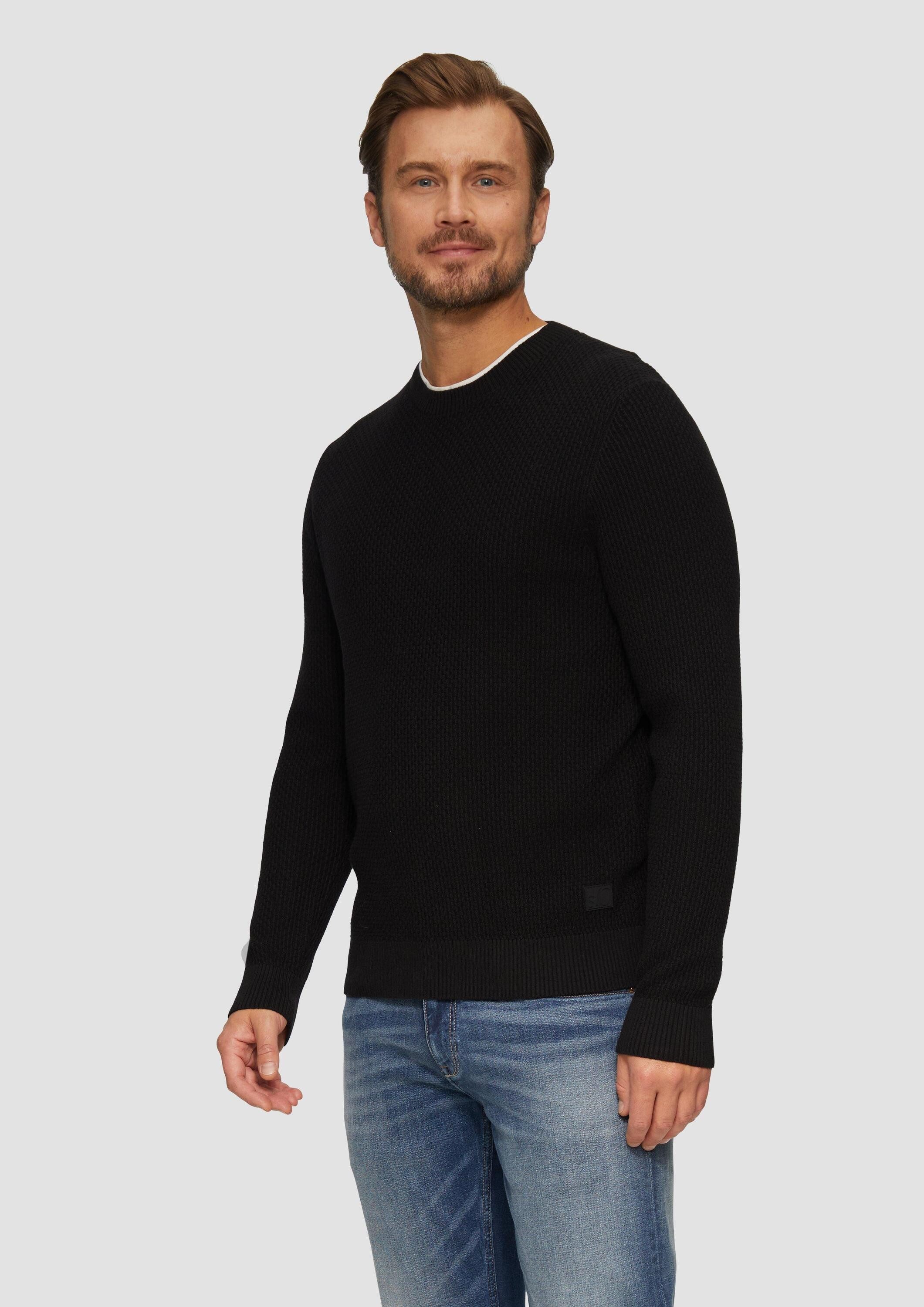 s.Oliver Longpullover Strickpullover Strickpullover mit Musterstruktur günstig online kaufen