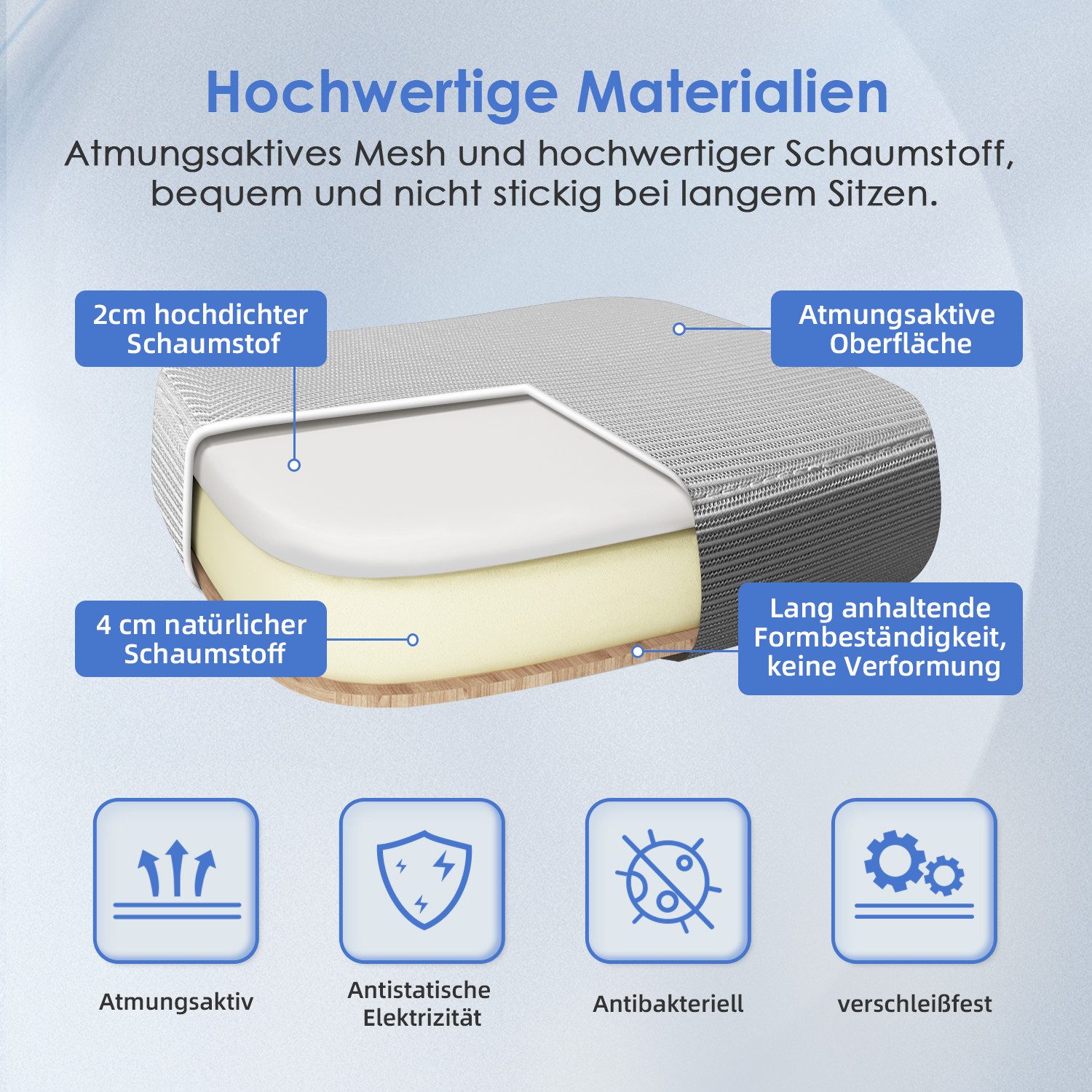 Adormii Bürostuhl Bürostuhl mit klappbaren Armlehnen,Ergonomischer Bürostuhl (Drehstuhl 360° mit Höhenverstellbarer Lendenwirbelstütze,Verstellbarer gepolsterte – Bild 4 von 5