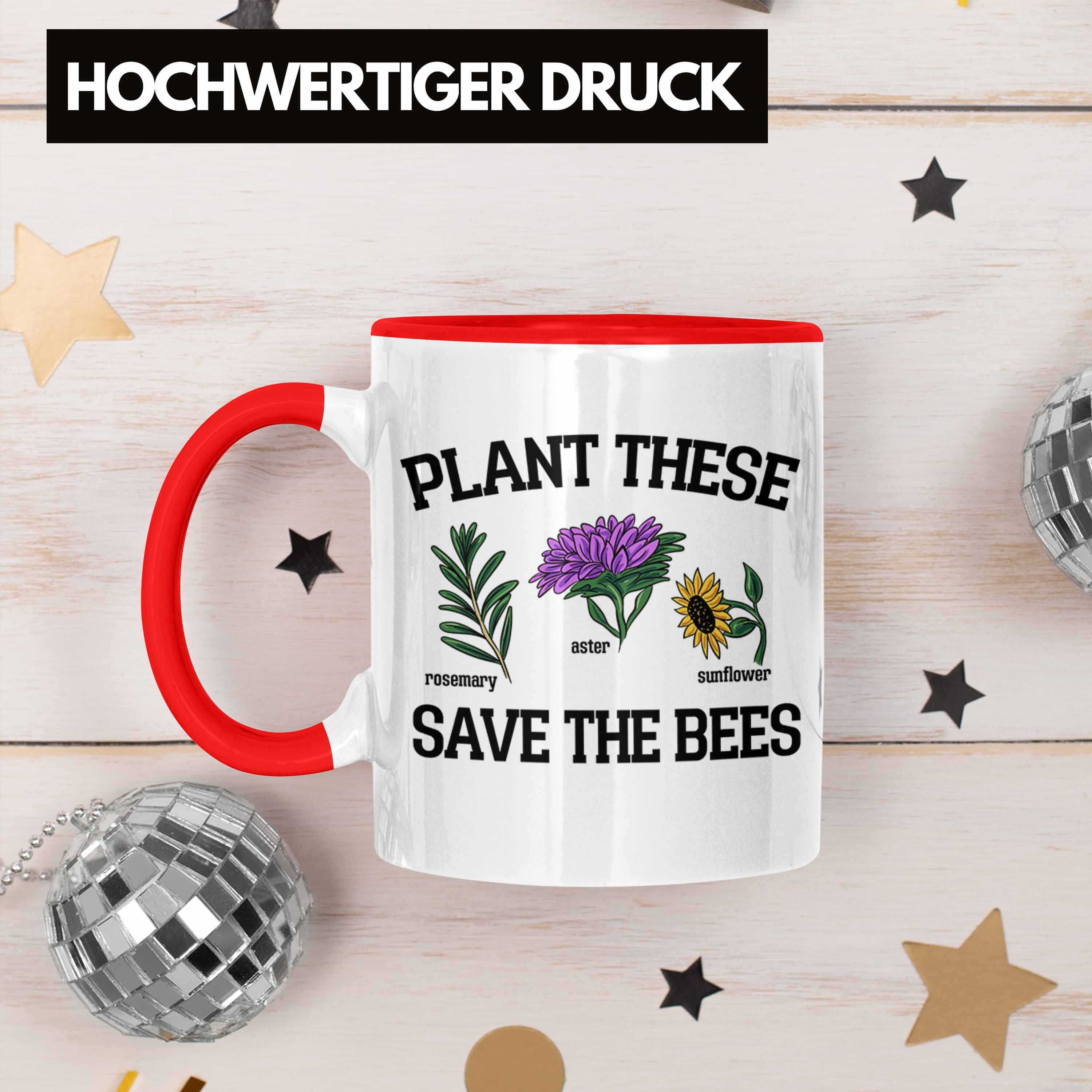 Bees Trendation Tasse Plant Geschenk Save Lustige Bienenliebhaber The Tasse These für Rot