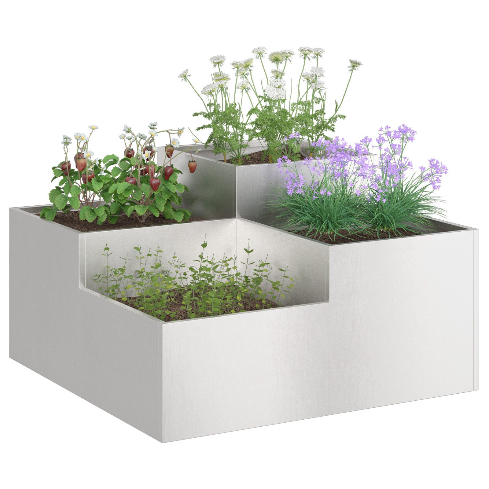 vidaXL Blumentopf Pflanzkübel 80x80x48 cm Edelstahl günstig online kaufen