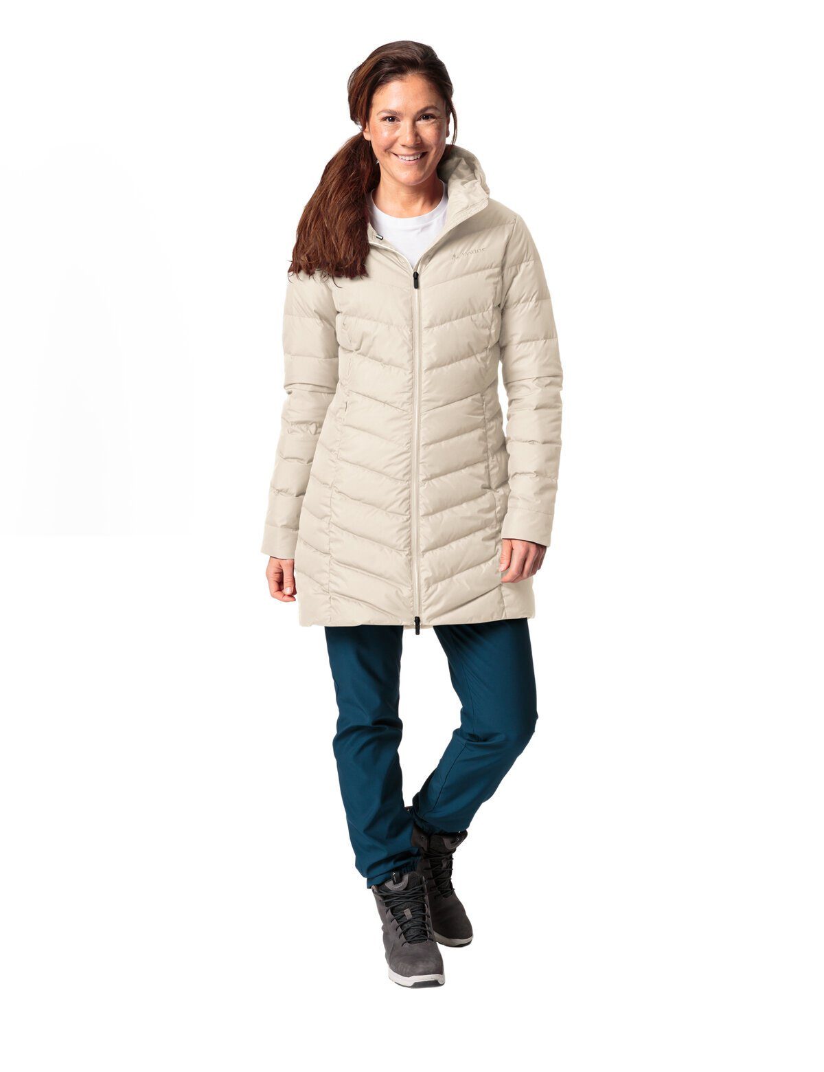 Coat ecru VAUDE (1-St) kompensiert Women's Down Annecy Outdoorjacke Klimaneutral