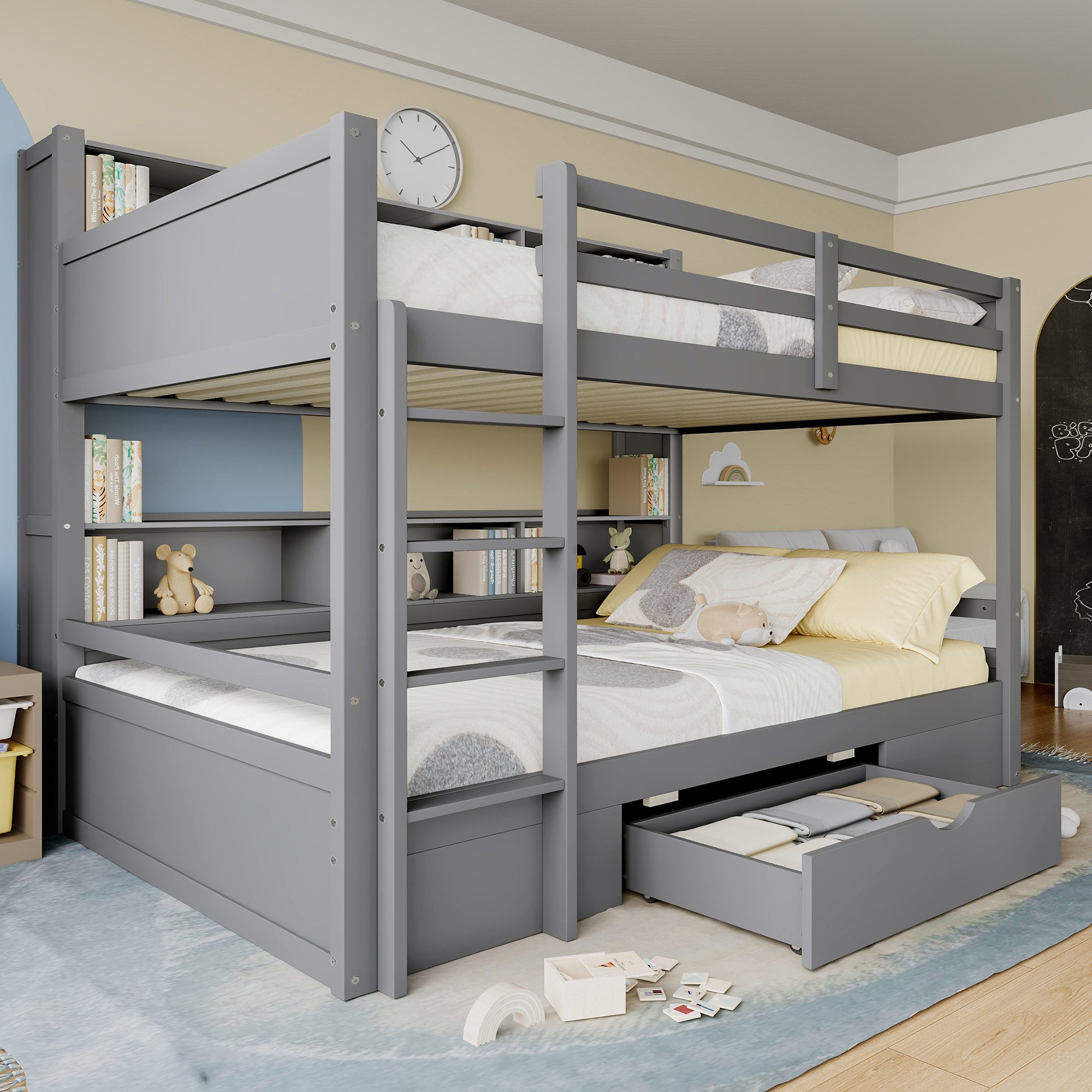 TavilaEcon Etagenbett Kinderbett Jugendbett mit Schubladen und Staufächern, günstig online kaufen