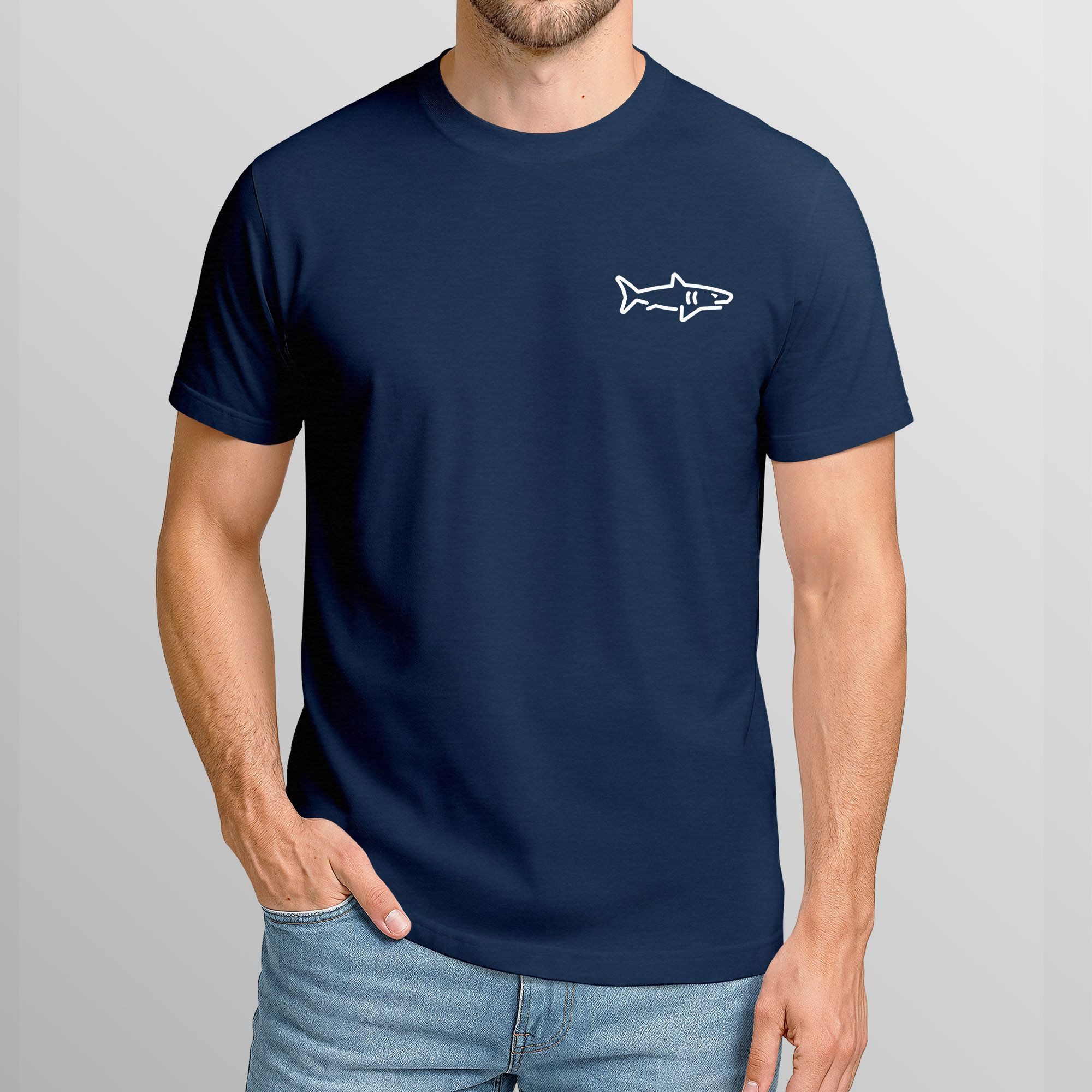 Neverless Print-Shirt Herren T-Shirt mit Hai Print - Kurzarm Shirt mit deze günstig online kaufen