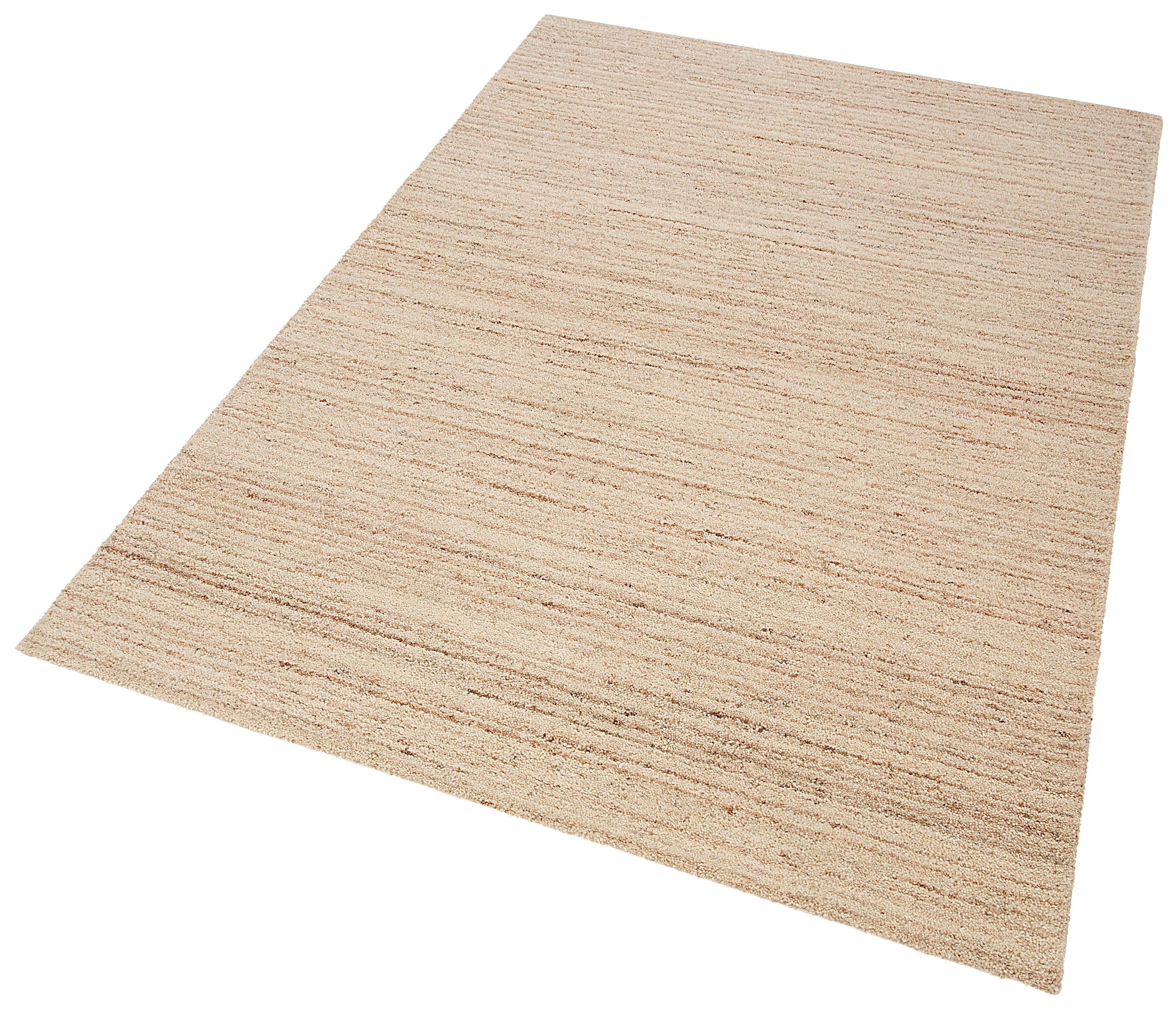 THEKO Wollteppich Janne, Berber Teppich, Wolle, meliert, handgearbeitet, rechteckig, Höhe: 20 mm, handgetuftet, Wohnzimmer, Schlafzimmer, Esszimmer