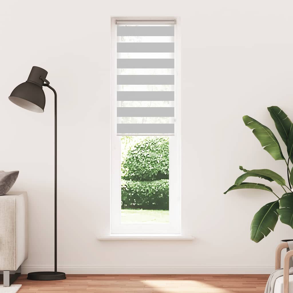 vidaXL Gardine 60 x 200 cm Zebrarollo Hellgrau 60x200 cm Stoffbreite 55,9 cm Polyeste
