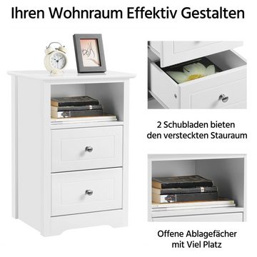 Yaheetech Nachtkonsole, 2er Set Nachtschrank Nachttisch Kommode Schrank Beistelltisch