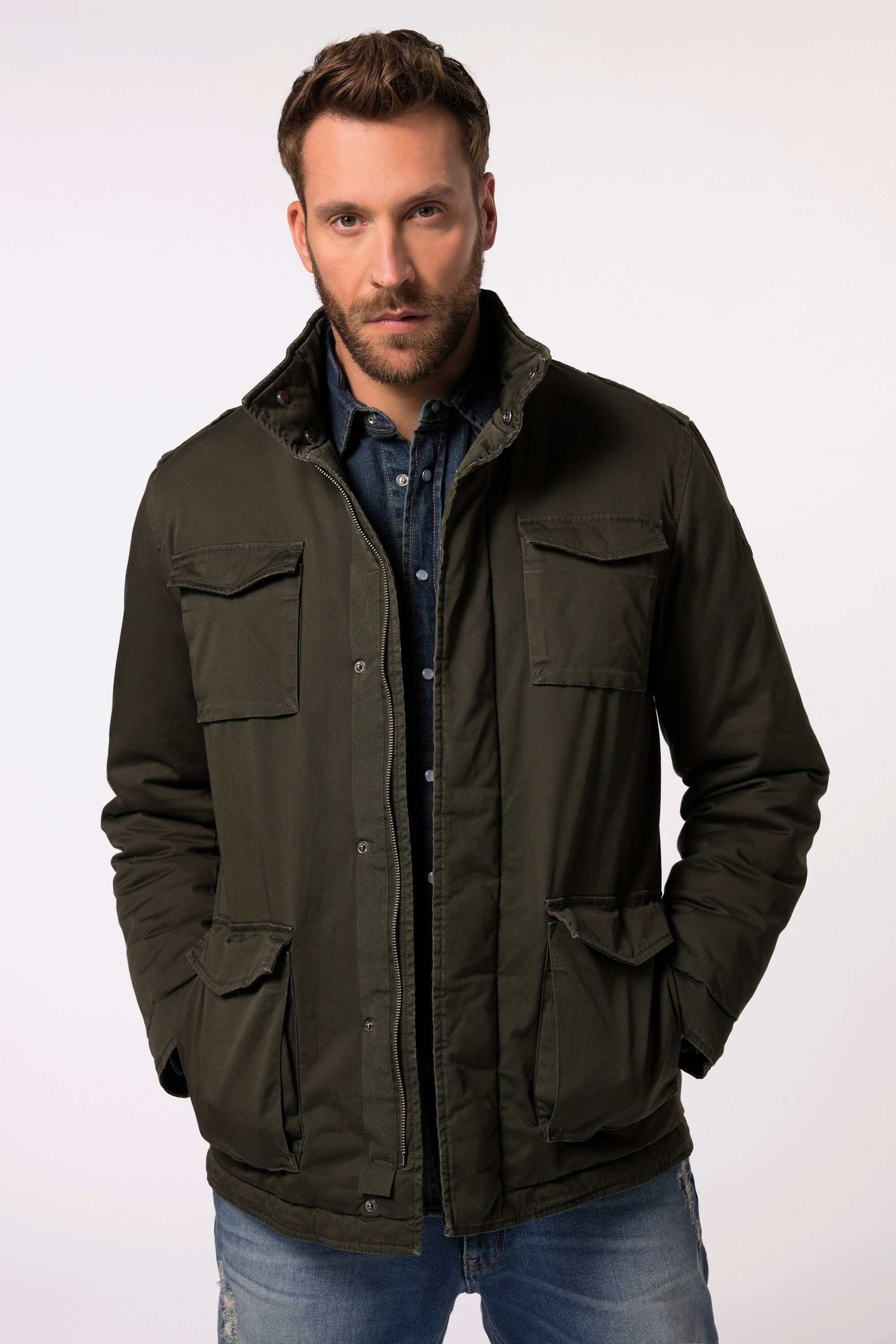 Funktionsjacke JP 1880 Baumwoll-Jacke Stehkragen Zipper bis 8 XL