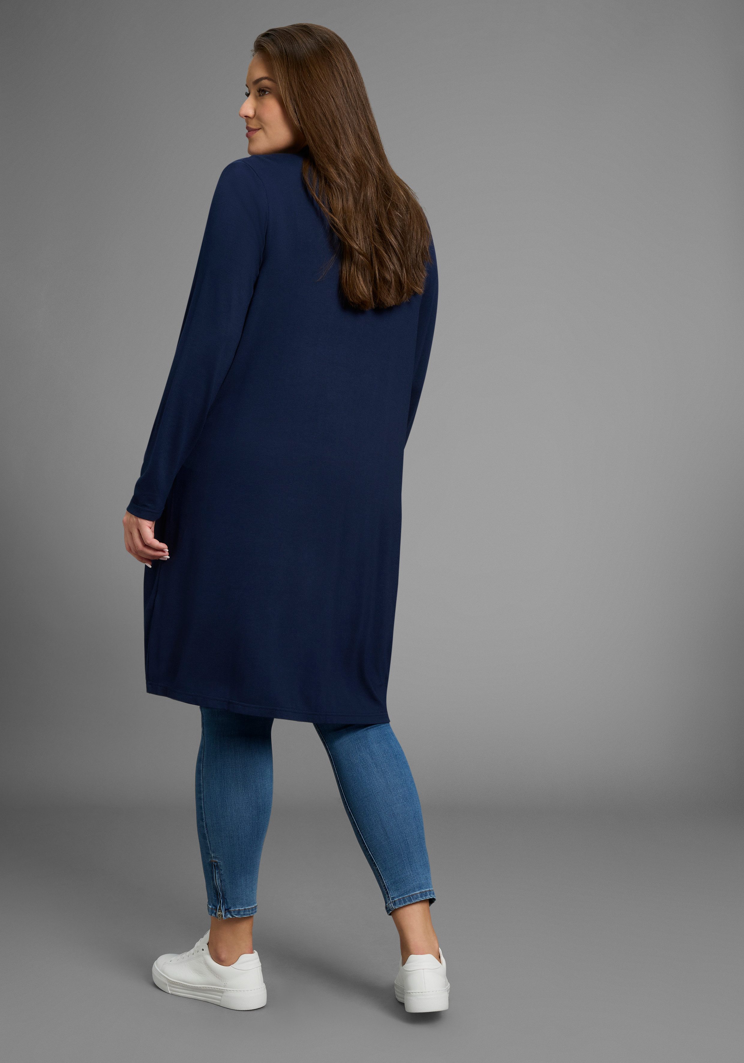 Laura Scott CURVE Longstrickjacke Große Größen aus angenehmem fließendem Jerseymaterial