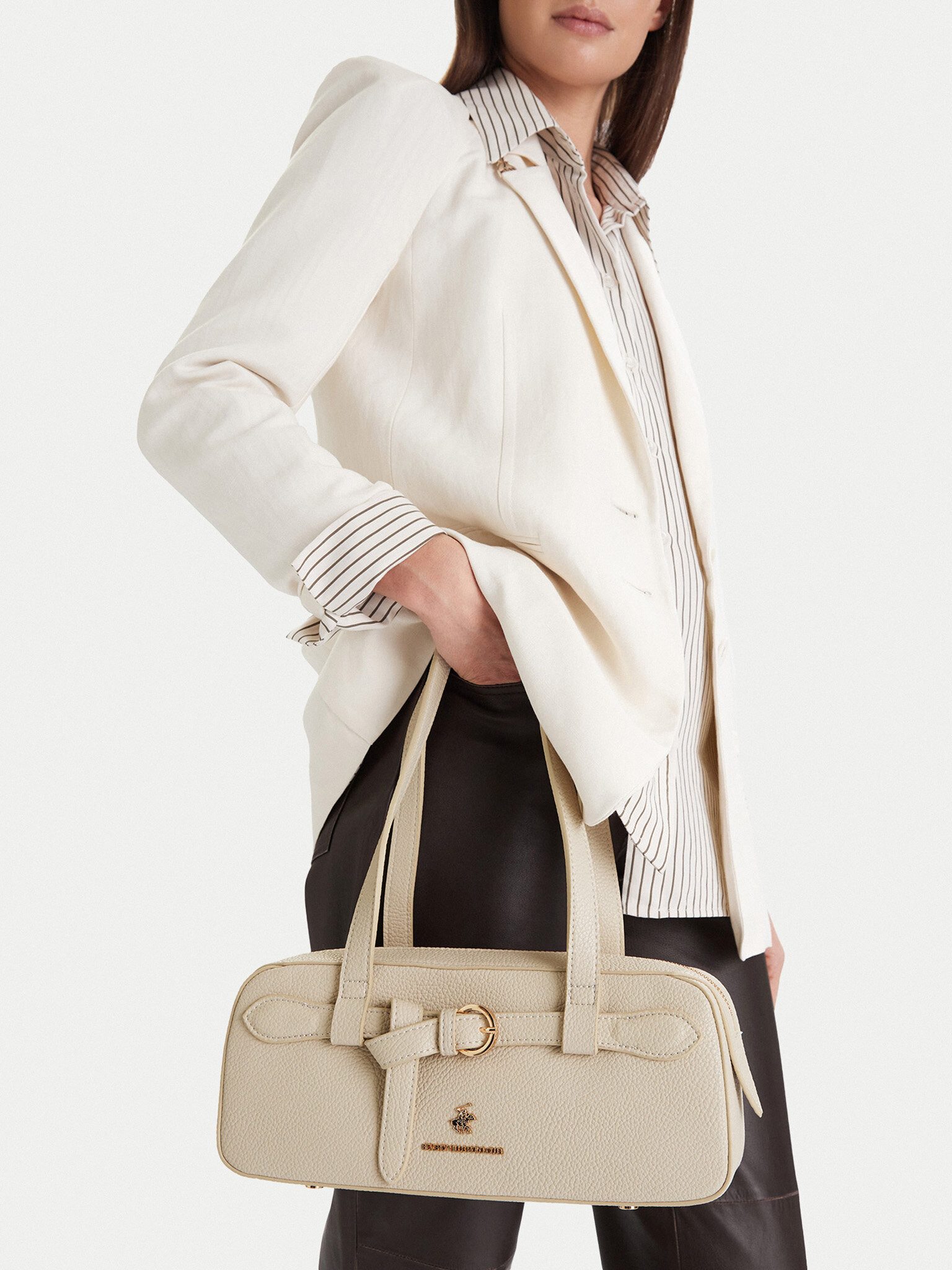 BEVERLY HILLS POLO CLUB Handtasche Beverly Hills Polo Club Damenhandtasche Ecru BEVERLY HILLS POLO CLUB-C