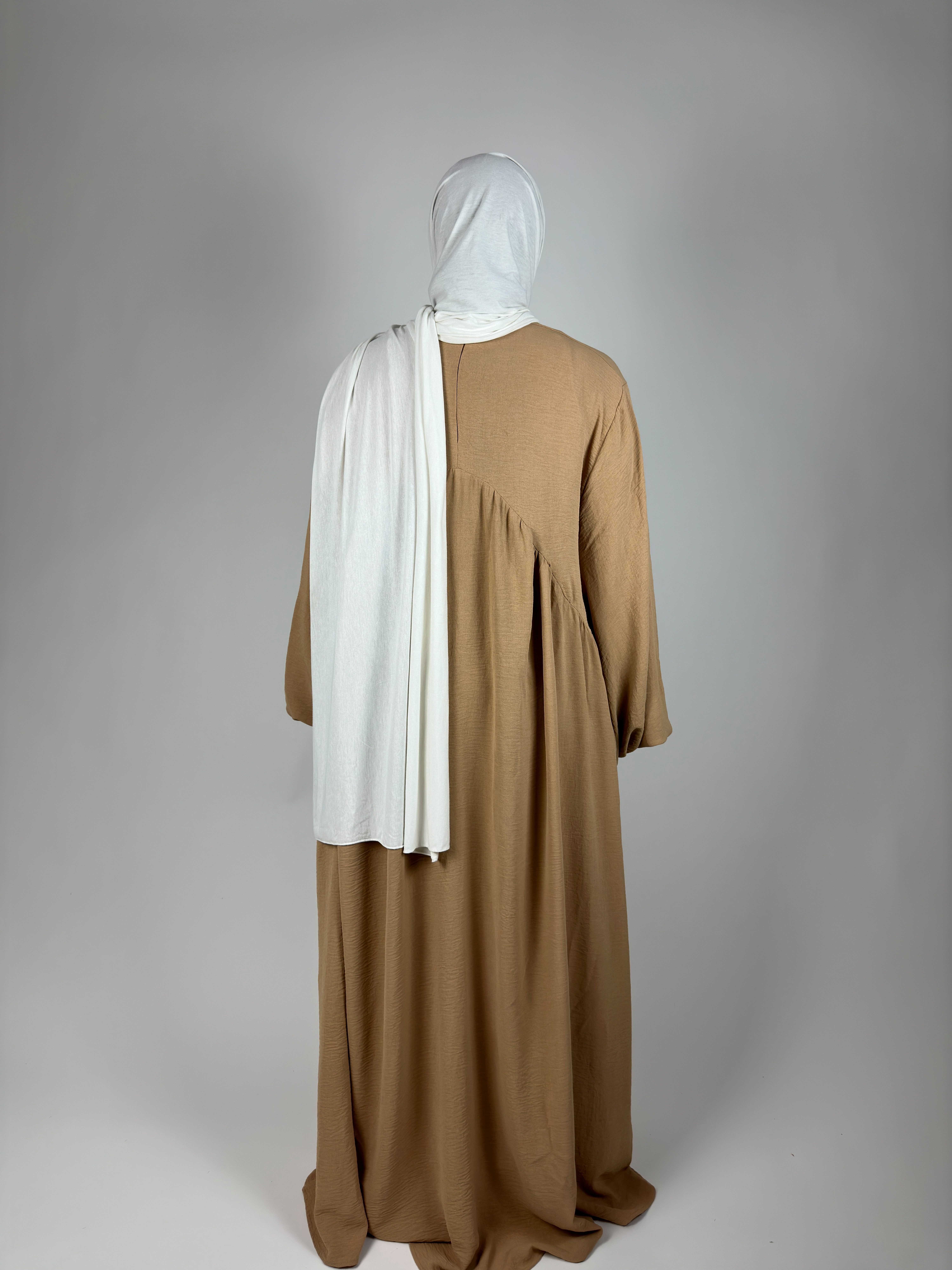Nour Maxikleid Kleidung Abaya Islamische caramel Islam Kaftan Aymasal Ballonkleid Gebetskleidung