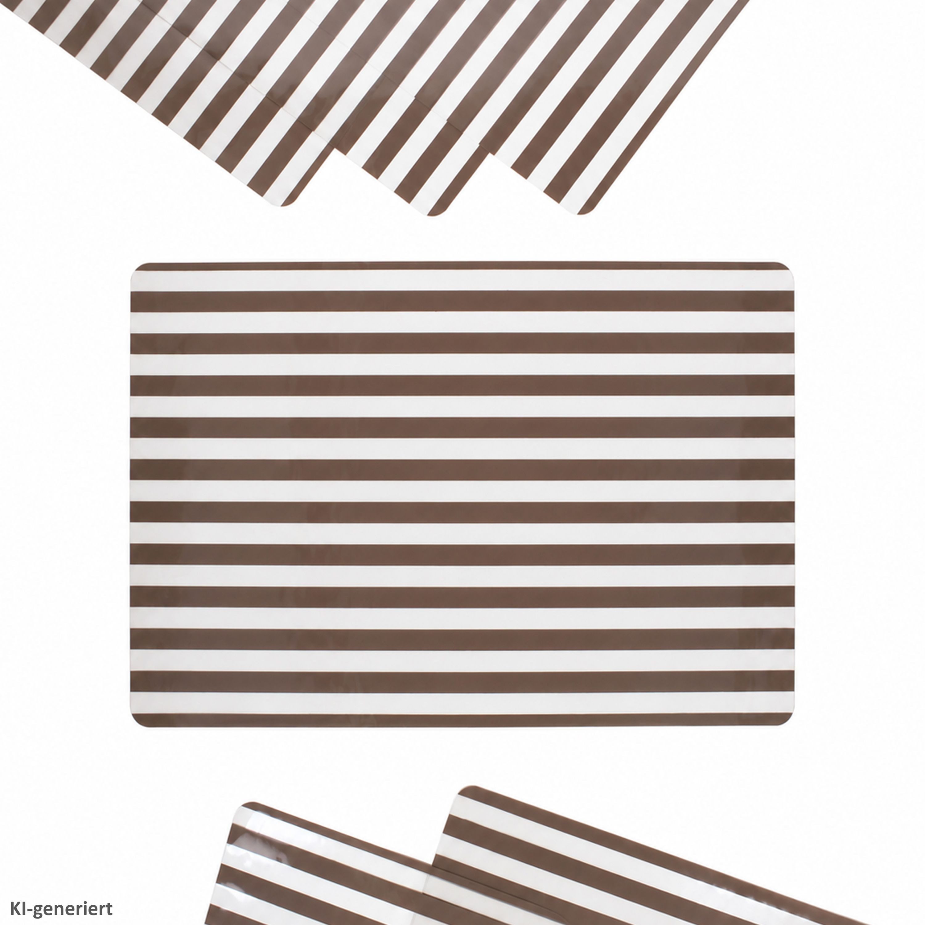 MamboCat Platzset 6x Cado Tischset Braun Transparent 43x28,5cm PVC Platzset gestreift