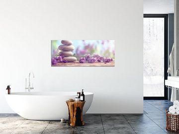 Pixxprint Glasbild Lavendel Spa-Stillleben, Lavendel Spa-Stillleben (1 St), Glasbild aus Echtglas, inkl. Aufhängungen und Abstandshalter