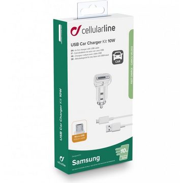 Cellularline USB Car Charger Kit Micro-USB - KFZ-Ladekabel - weiß KFZ-Netzteil