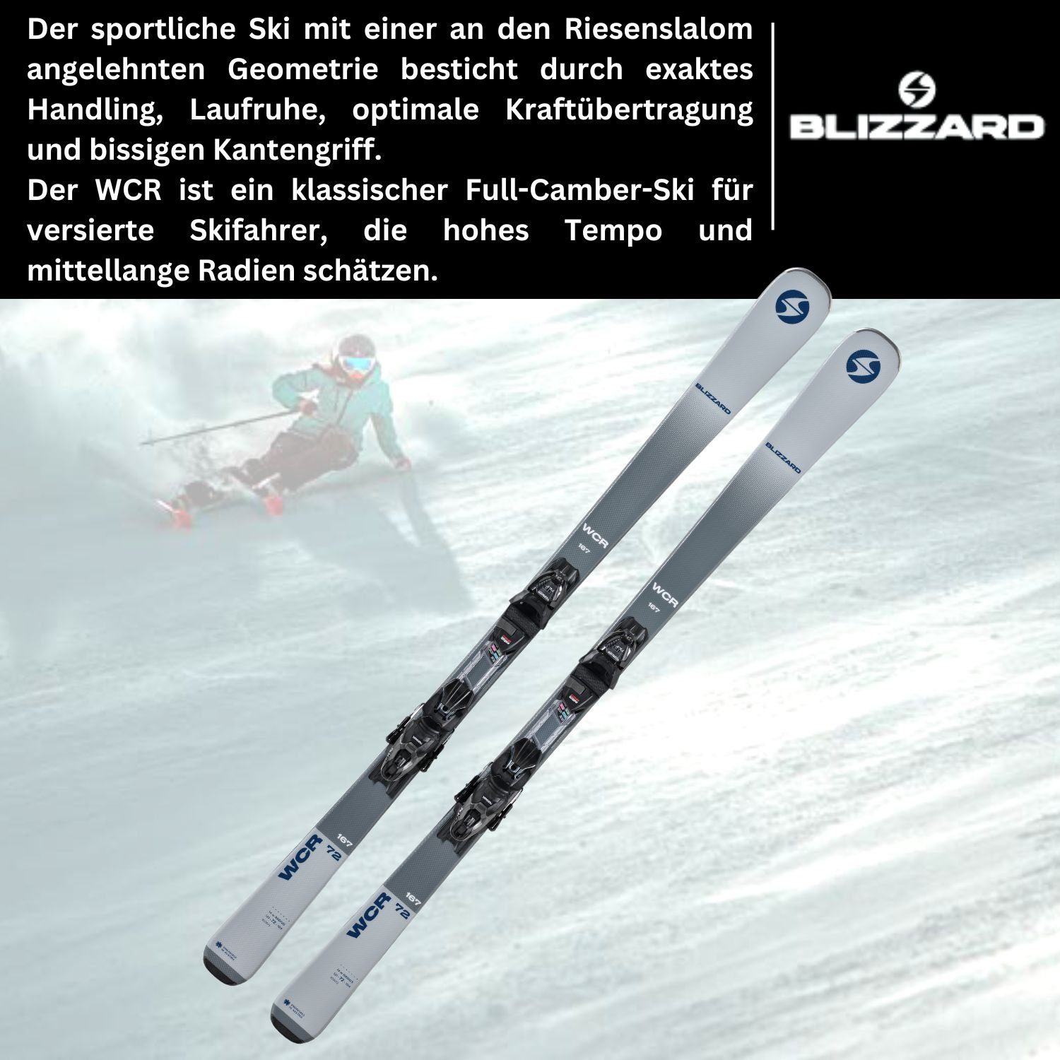 Ski Bindung Z3-10 Ski, BLIZZARD grau/blau 10 Rocker + Blizzard TLT Marker Camber Full WCR