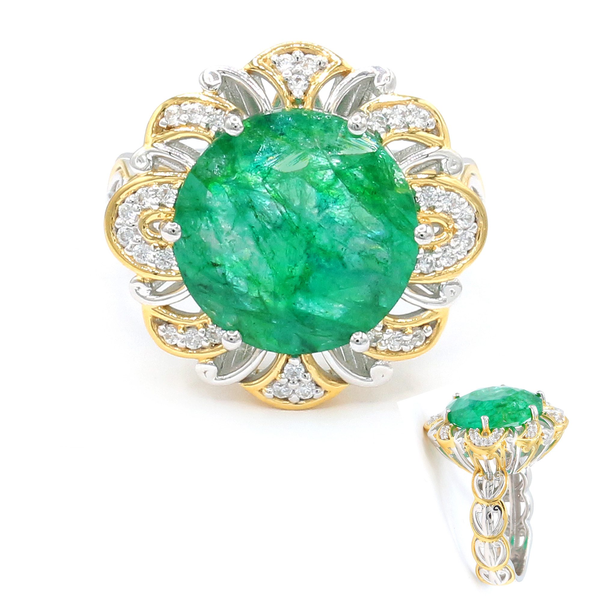 Cavill Silberring Sambischer Smaragd Sterling Silber Ring (1-tlg)