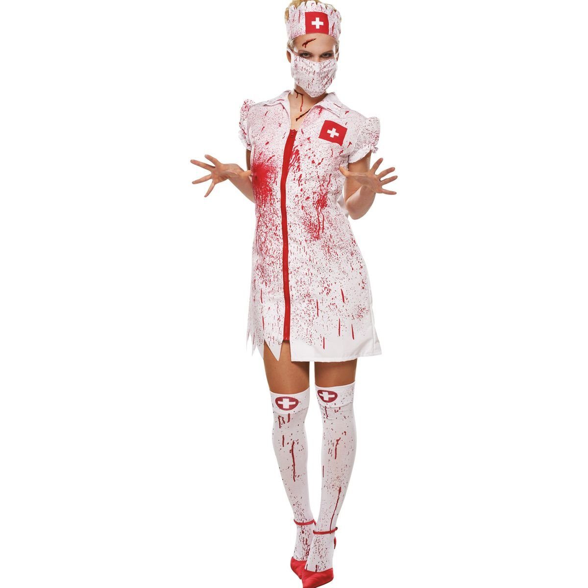 Party x People Zombie-Kostüm Bloody Nurse Krankenschwester für Damen