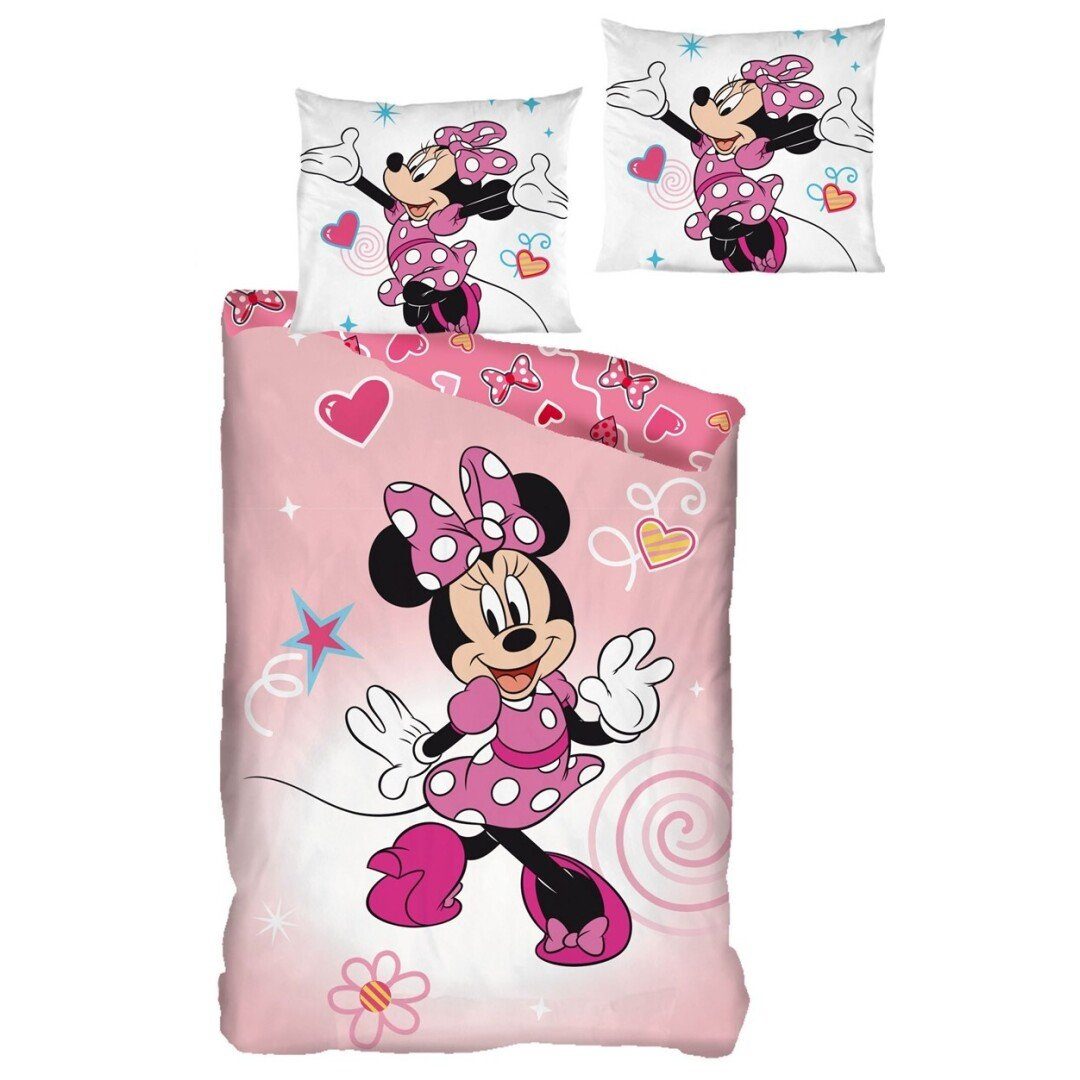 Disney Bettwäsche Disney Minnie Maus Flanell Kinder Bettwäsche Set, Deckenbezug 135-140x200 Kissenbezug 65x65 100% Baumwolle