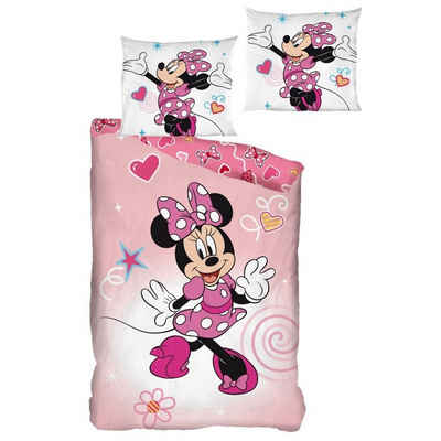 Bettwäsche Disney Minnie Maus Flanell Kinder Bettwäsche Set, Disney, Deckenbezug 135-140x200 Kissenbezug 65x65 100% Baumwolle