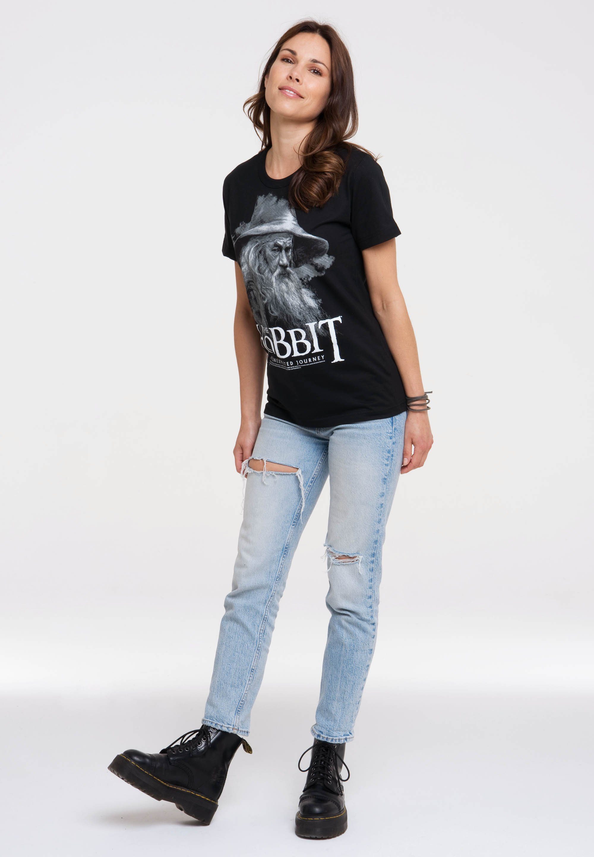 LOGOSHIRT T-Shirt Hobbit - mit lizenziertem Print Gandalf