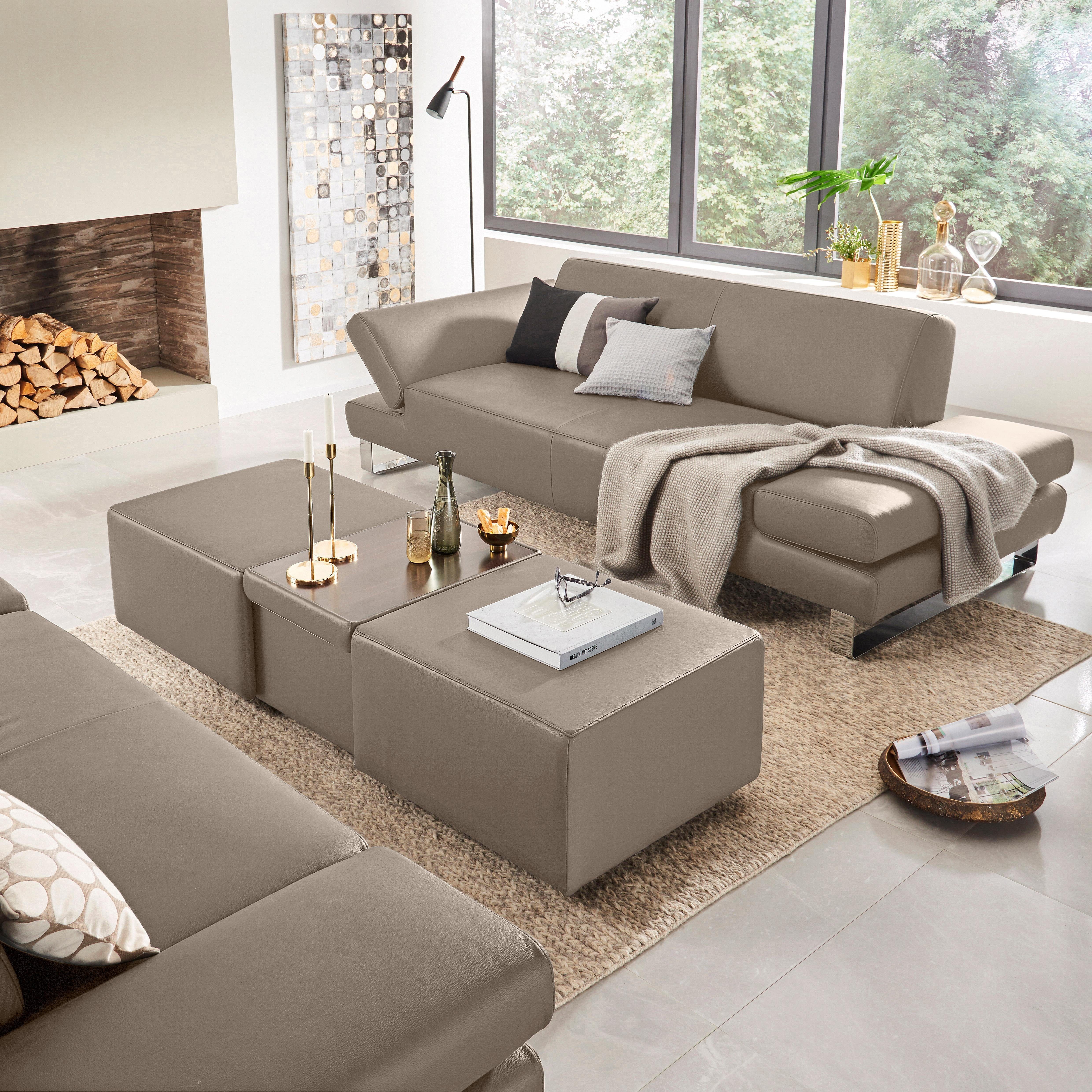 W.SCHILLIG 3-Sitzer taboo Designsofa mit hohem Sitzkomfort, Breite 232cm, Sitztiefe 59cm, mit Normaltiefe, inklusive Armlehnenverstellung