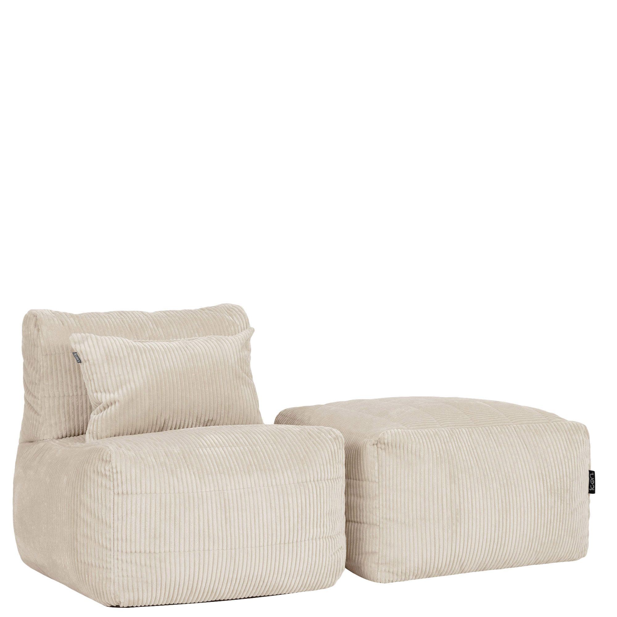 icon Sofa Modularer Sessel aus Cord Flauschig „Noa“, Spar-Set, Made in Germany, für Wohnzimmer und Kinderzimmer