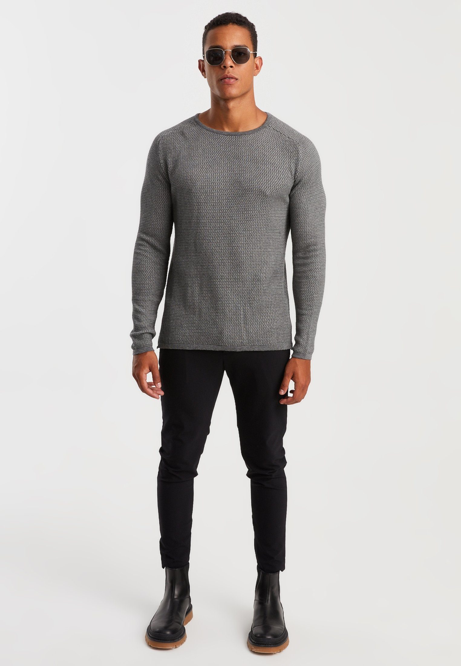 Leif Nelson Strickpullover Strickpullover Feinstrick