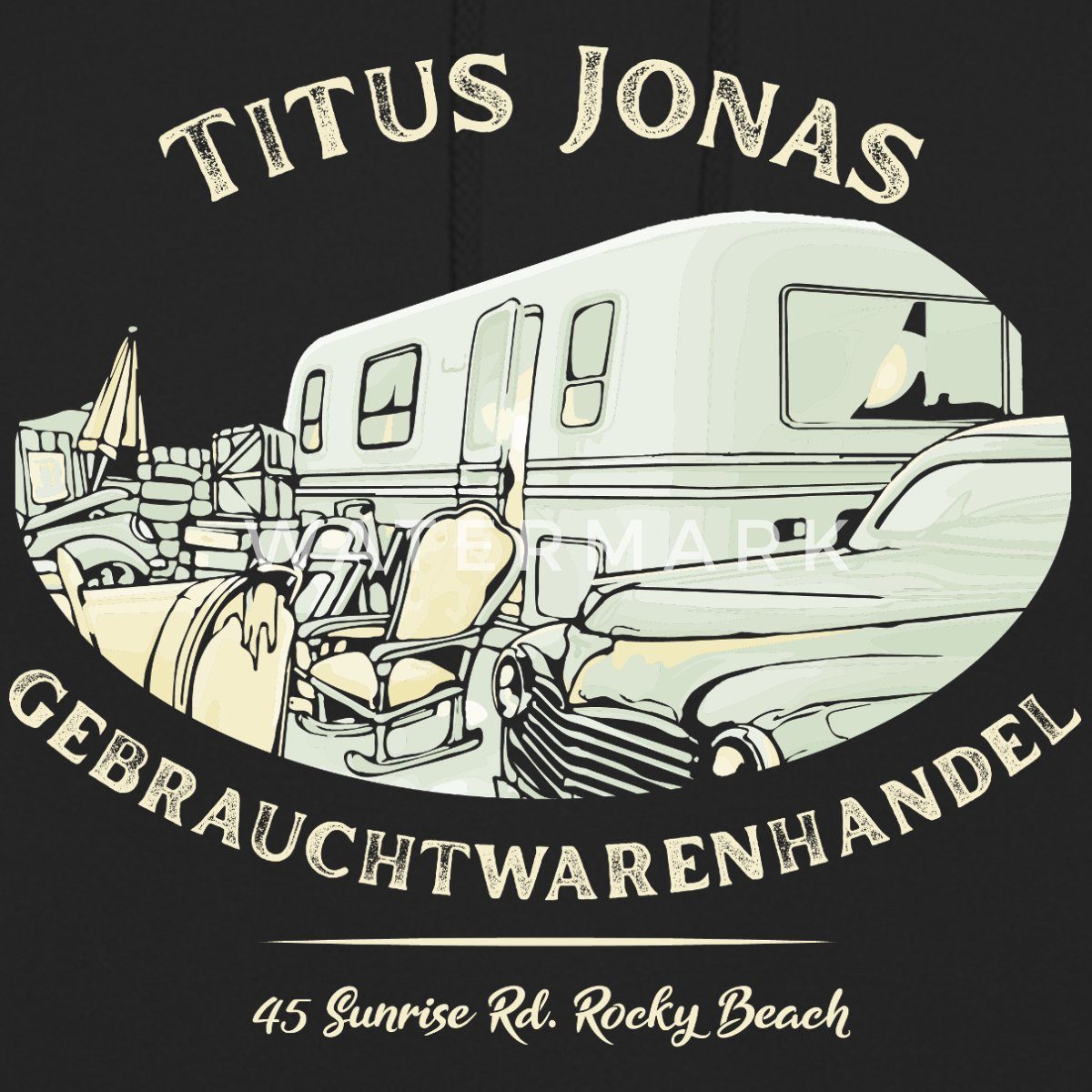 Spreadshirt Hoodie Die Drei Fragezeichen Titus Jonas Gebrauchtwarenhandel Unisex Hoodie (1-tlg)