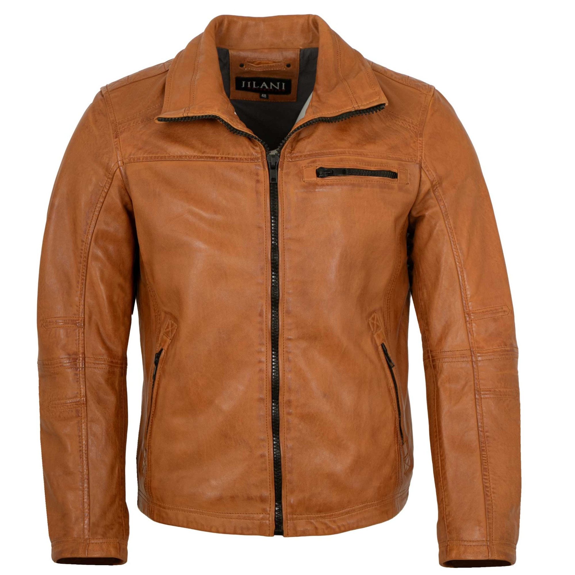 Jilani Lederjacke Ilai Jilani - Herren Lederjacke Lammnappa cognac