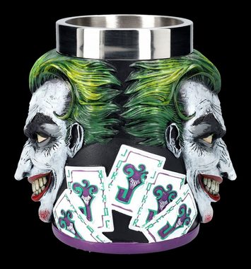 Figuren Shop GmbH Bierkrug Krug - The Joker - Batman Merchandise Dekoration 600ml Bierkrug, Kunststein (Polyresin), Edelstahl