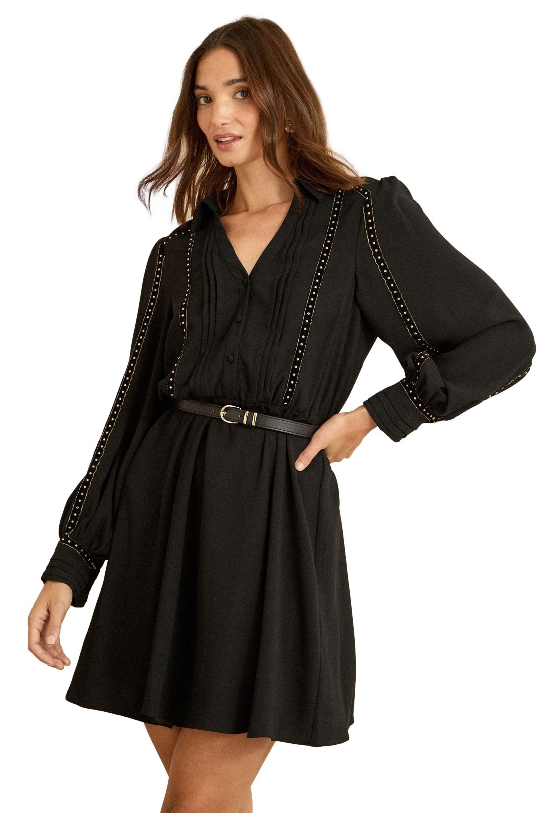 Minikleid Love & Roses Minikleid mit Nieten, Regular