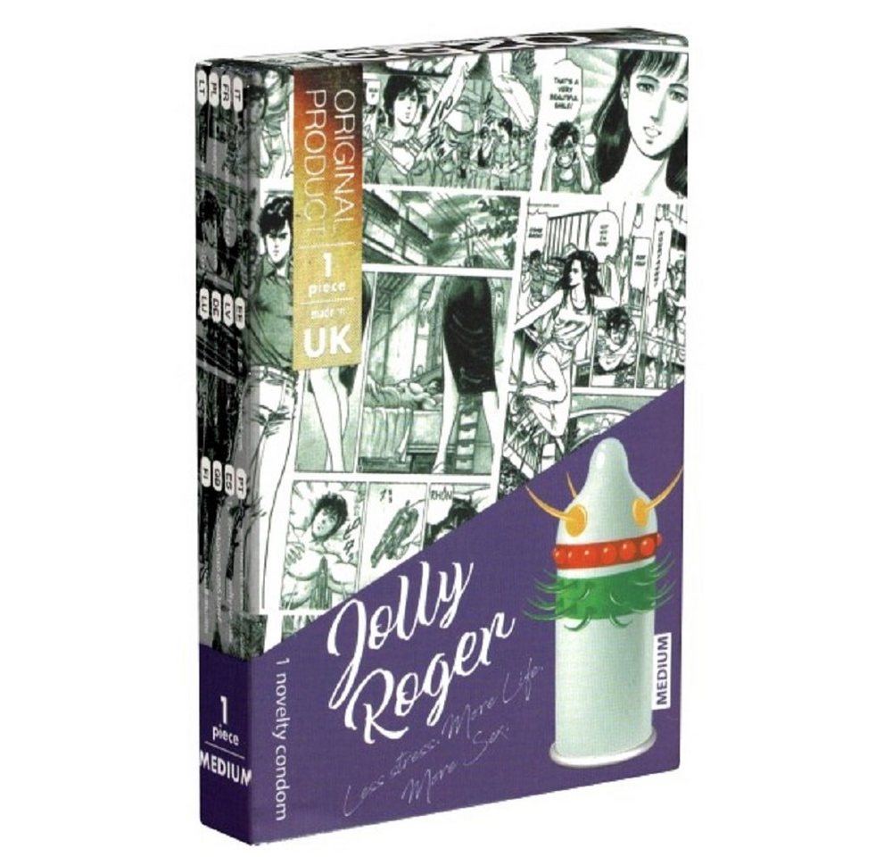 EGZO Kondome CF-3 (medium) Jolly Roger Packung mit, 1 St., erregendes Kondom für eine intensive Stimulation, Spezialkondom mit extrem stimulierenden Stacheln + Noppen
