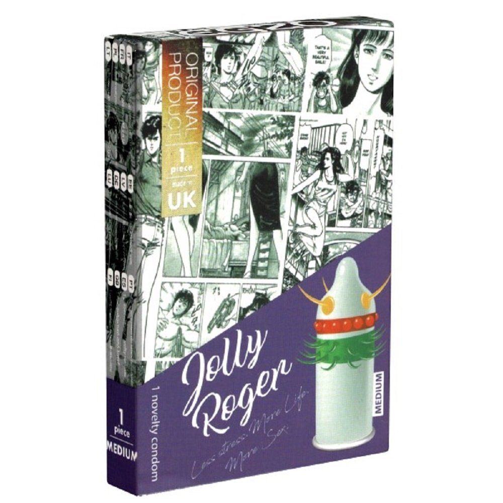 EGZO Kondome CF-3 (medium) Jolly Roger Packung mit, 1 St., erregendes Kondom für eine intensive Stimulation, Spezialkondom mit extrem stimulierenden Stacheln + Noppen