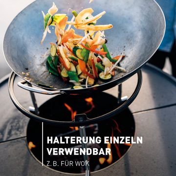 höfats Feuerschale BOWL Sear Grate, (Grillplatte höhenverstellbar, sicherer Stand dank Dreipunktauflage, inkl. Hebewerkzeug, für zusätzliche Grillfläche auf BOWL mit Plancha Ring)