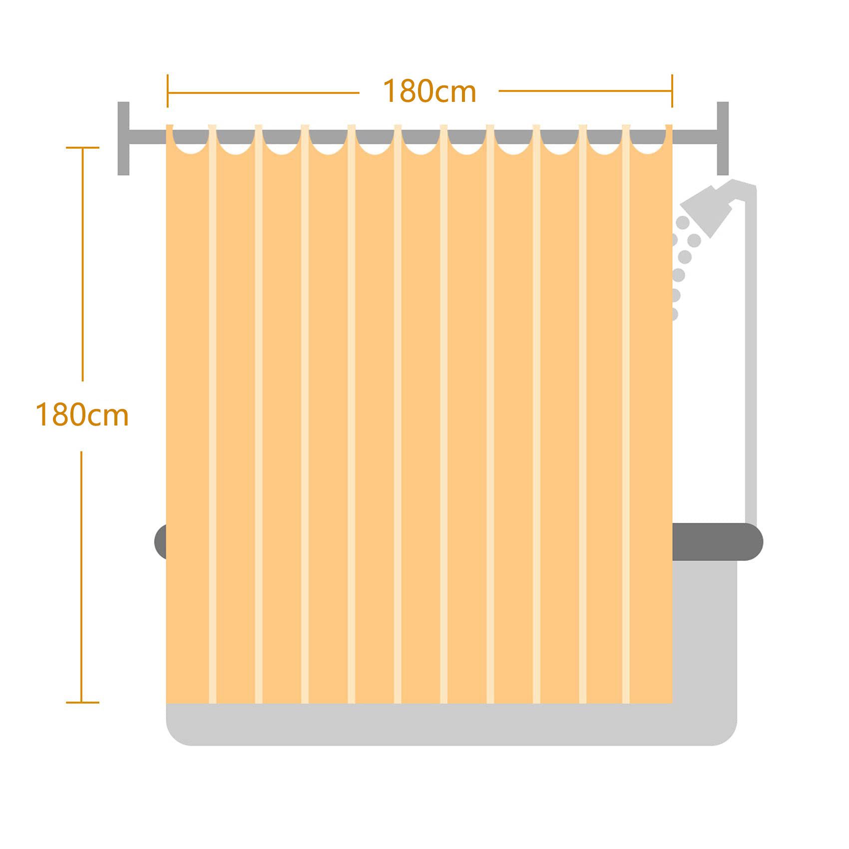 FOUORTUNATE-BEE Duschvorhang Grün und Rosa gestreift Duschvorhang Antischimmel Wasserdicht Breite 180 cm (Badezimmer Vorhänge Moderne Kunst Polyester Stoff, Bad – Bild 4 von 5