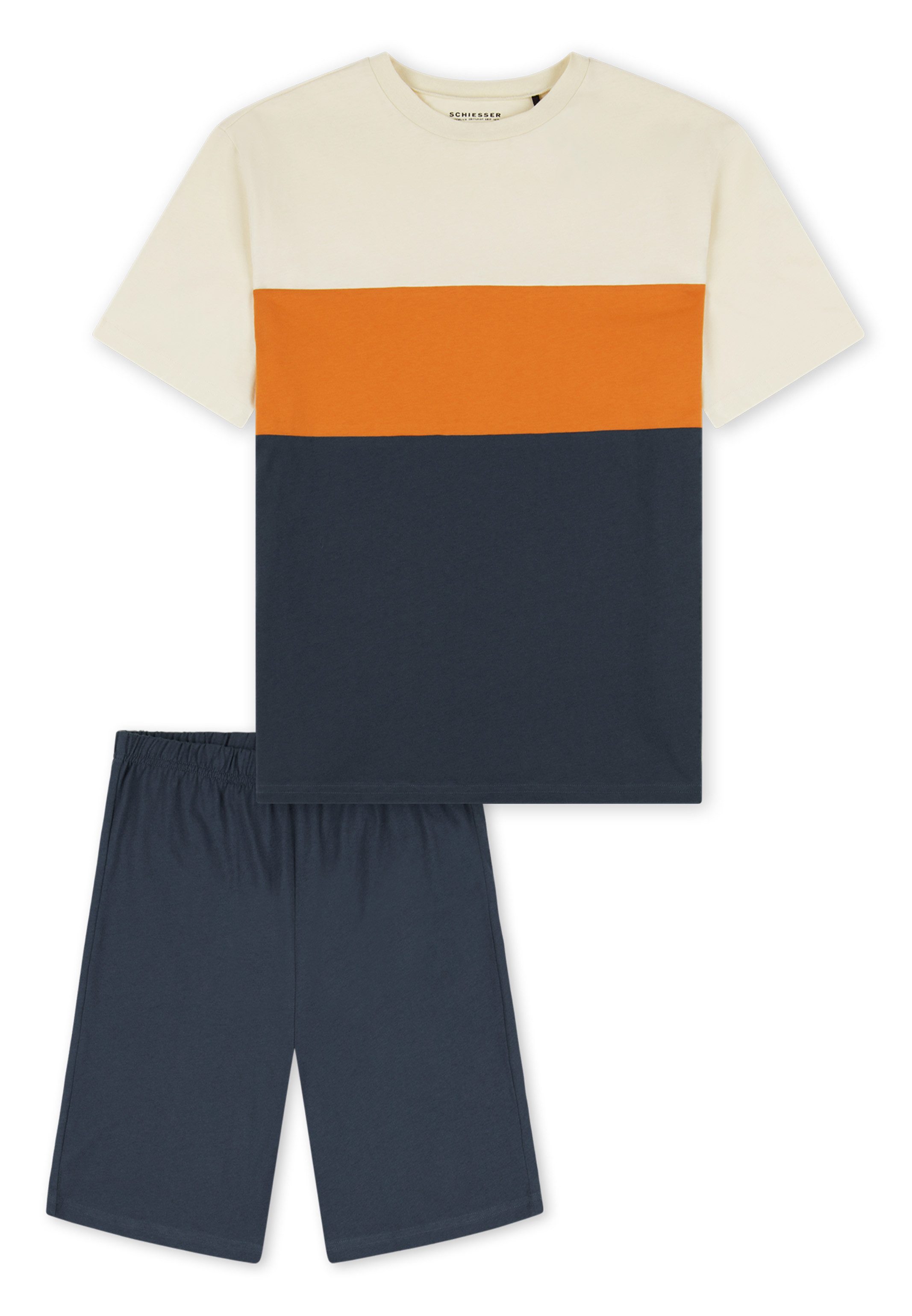Schiesser Pyjama Organic Cotton (Set, 2 tlg) Schlafanzug - Baumwolle - Atmungsaktiv